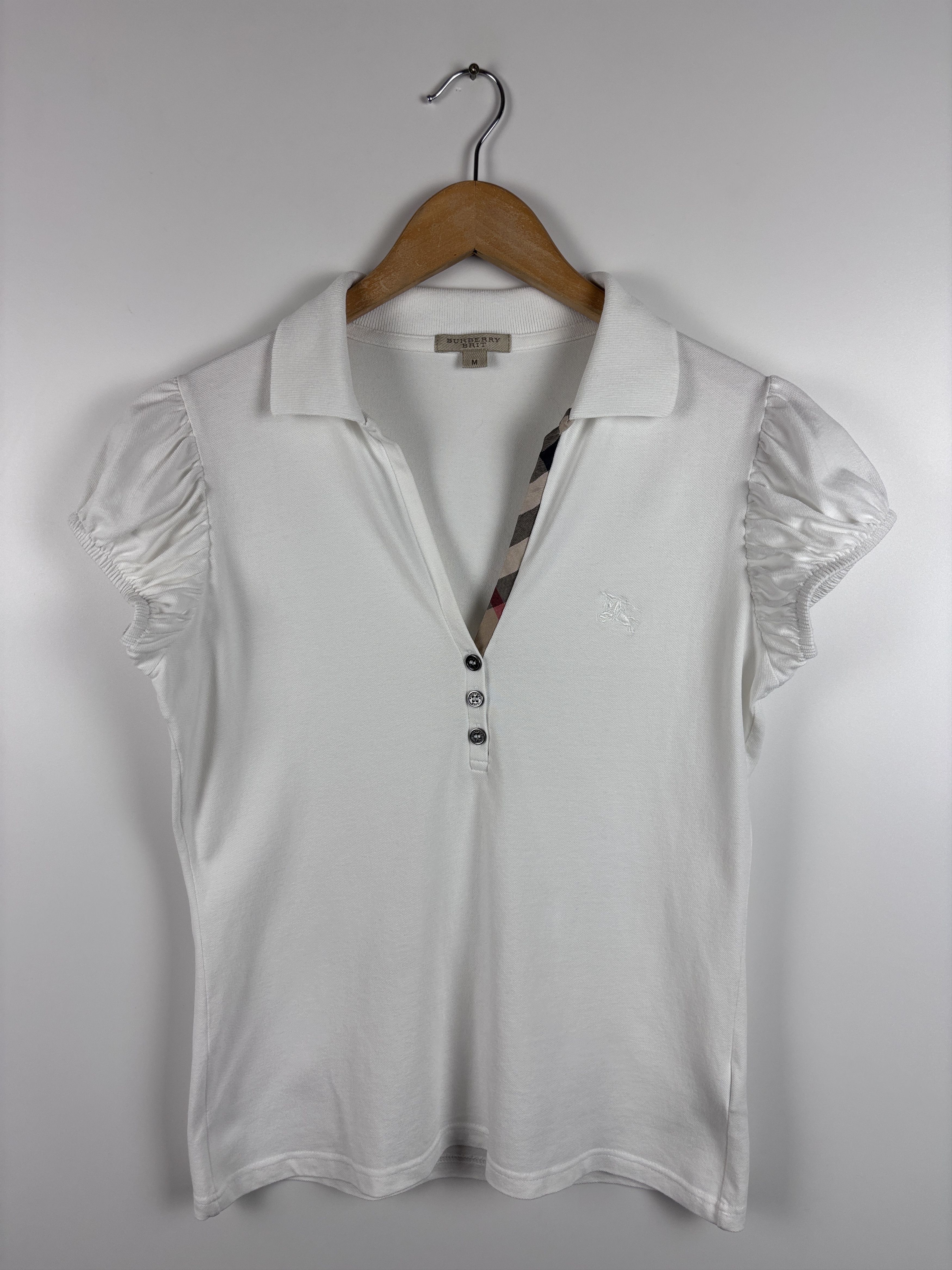 Burberry Burberry Brit Short Sleeve V-Neck Polo T-Shirt White Size M Size M / US 6-8 / IT 42-44 - 1 Thumbnail