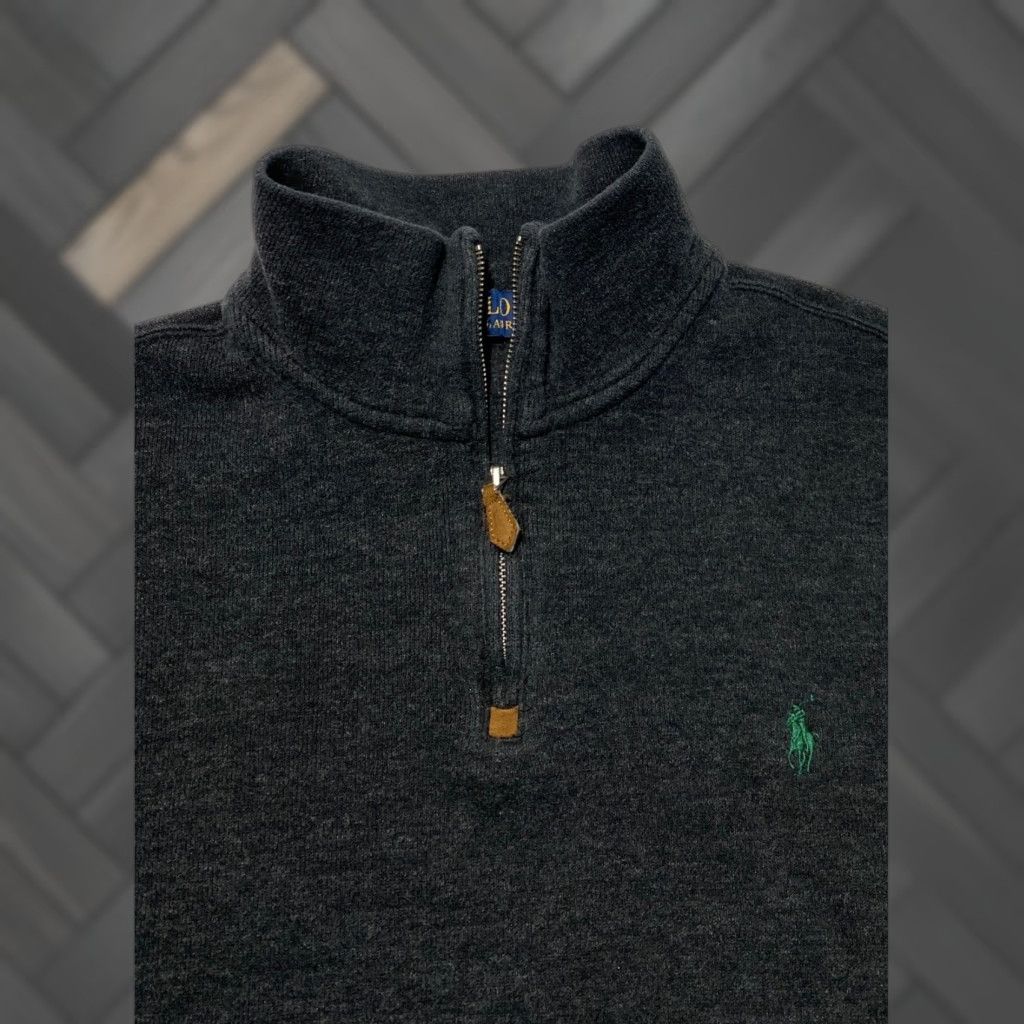 Polo Ralph Lauren Polo Ralph Lauren Mens XL Charcoal Gray 100% Cotton Quarter Zip Pullover Sweater Size US XL / EU 56 / 4 - 1 Thumbnail