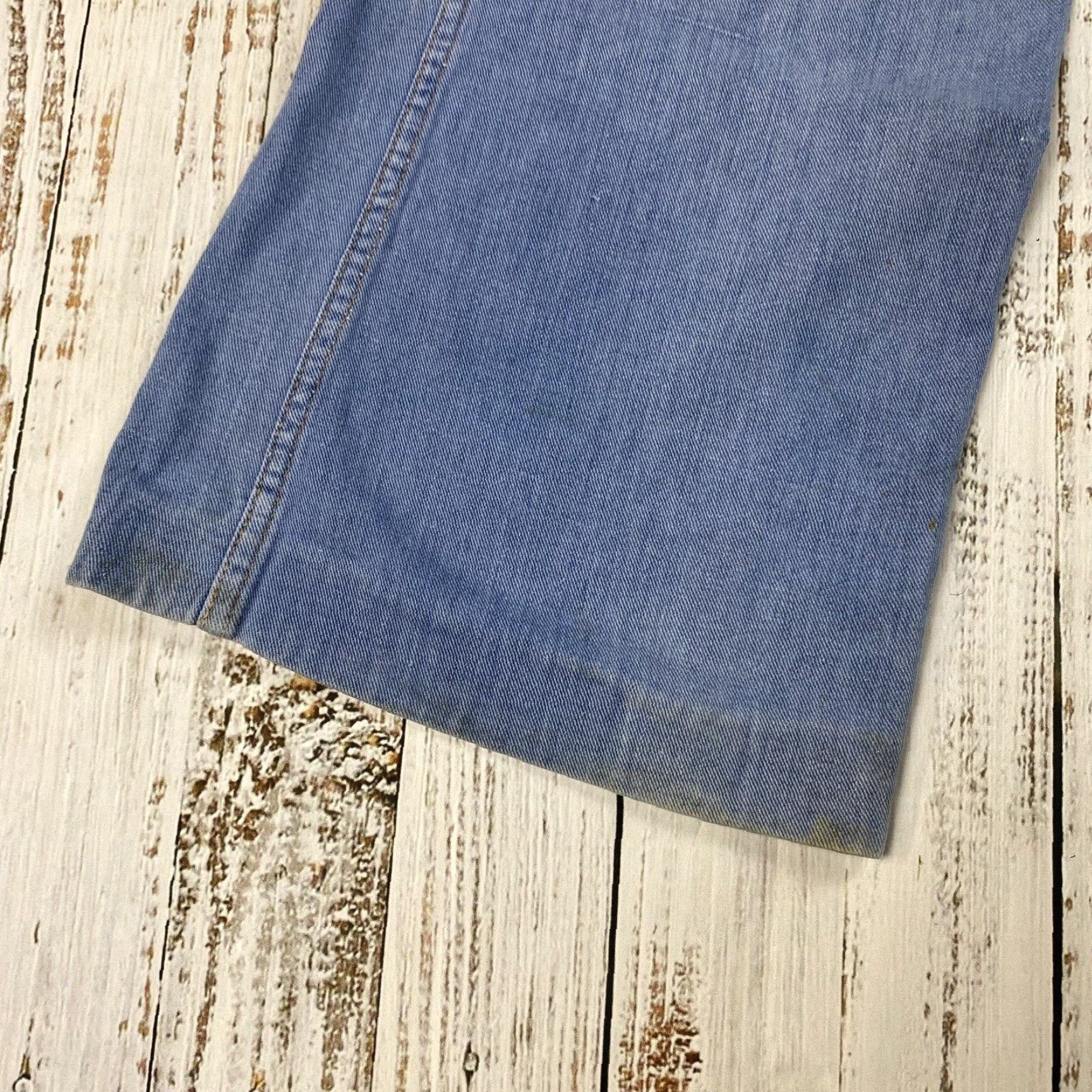 Vintage VINTAGE HUK-A-POO 1970s Disco Elephant Bell Bottom Pants Mens Light Wash Blue 34 Size US 34 / EU 50 - 5 Thumbnail