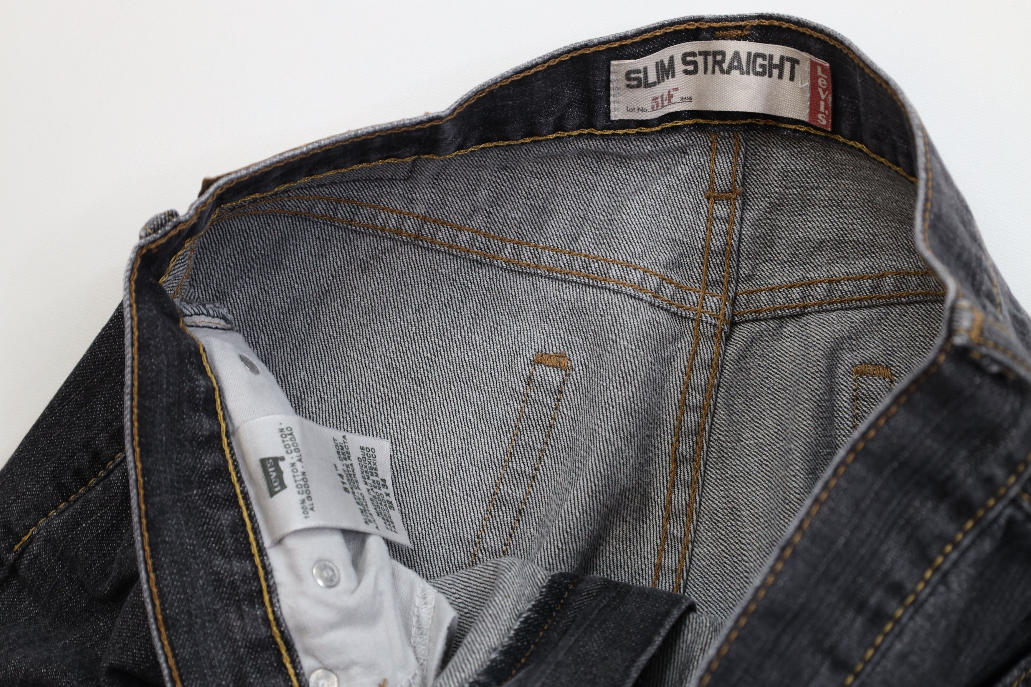 Levi's Vintage Y2K Levis 514 Slim Straight Leg Denim Jeans Black Size US 32 / EU 48 - 9 Thumbnail