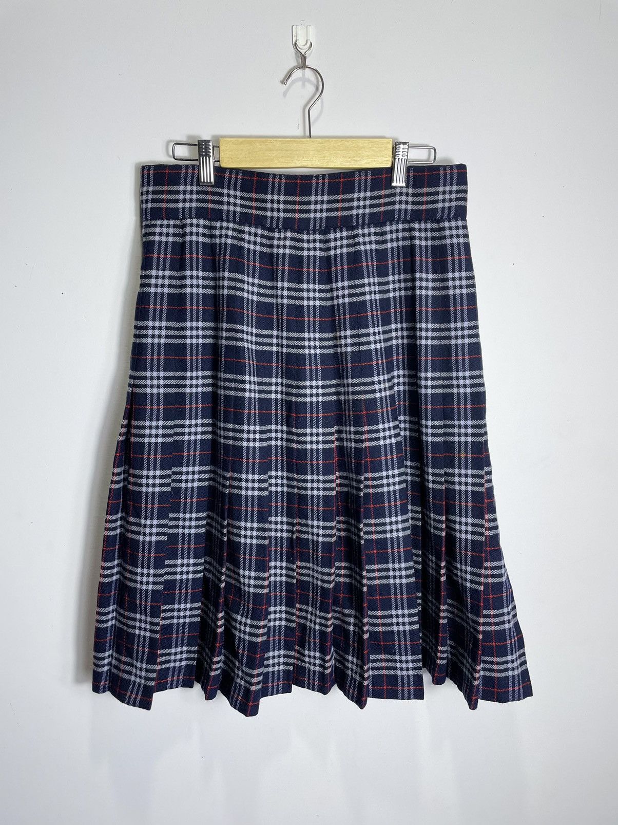 image of Burberrys Mini Skirt Wool 27-29 in Navy, Women's