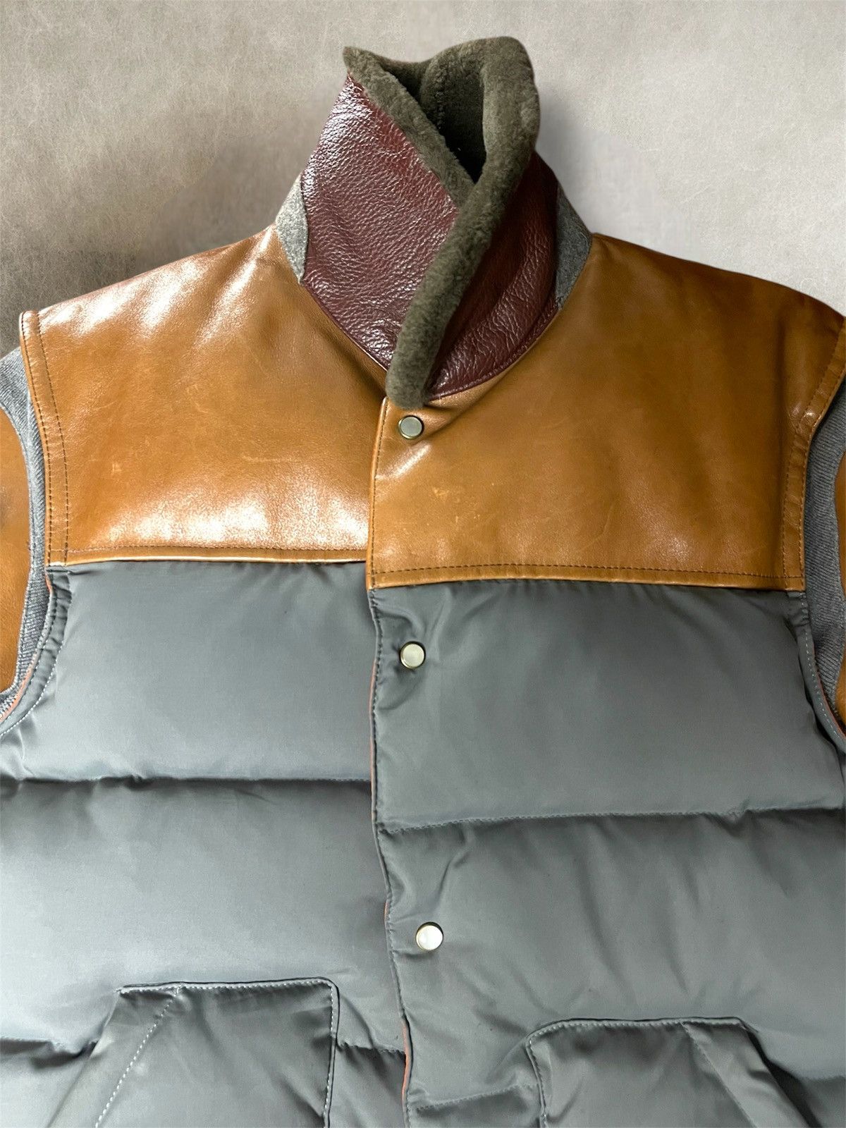 Undercover AW2012 Undercover leather sleeve down feather puffer jacket Size US L / EU 52-54 / 3 - 8 Thumbnail