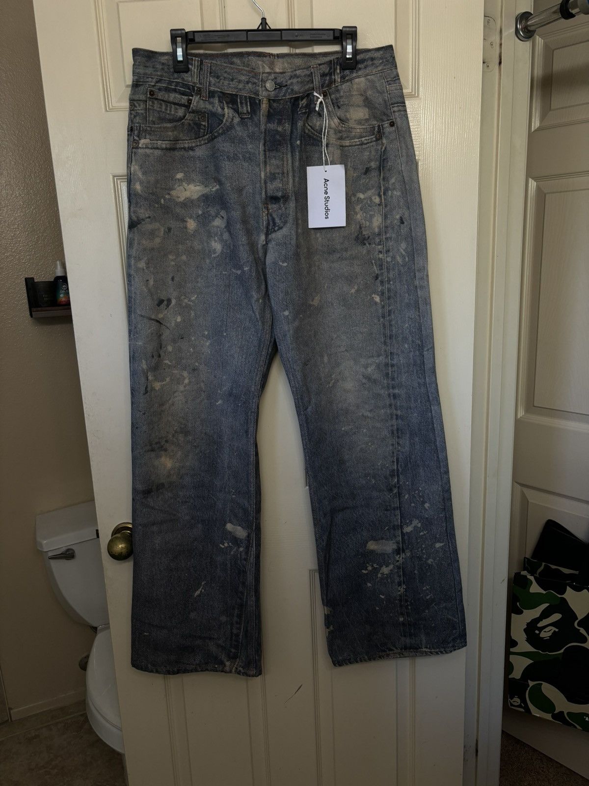 Acne Studios Acne Studios XX Ssense Blue Painter Jeans | Grailed