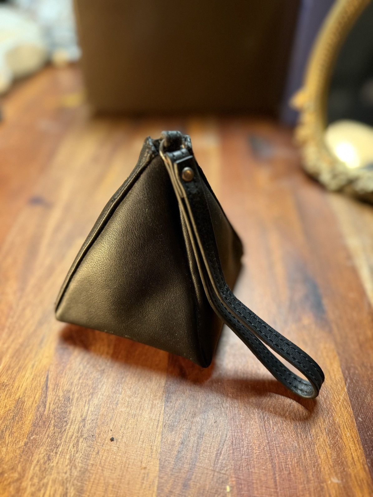 Other Sleek Black Pyramid Wristlet – Minimalist Style with a Twist Size ONE SIZE - 4 Thumbnail