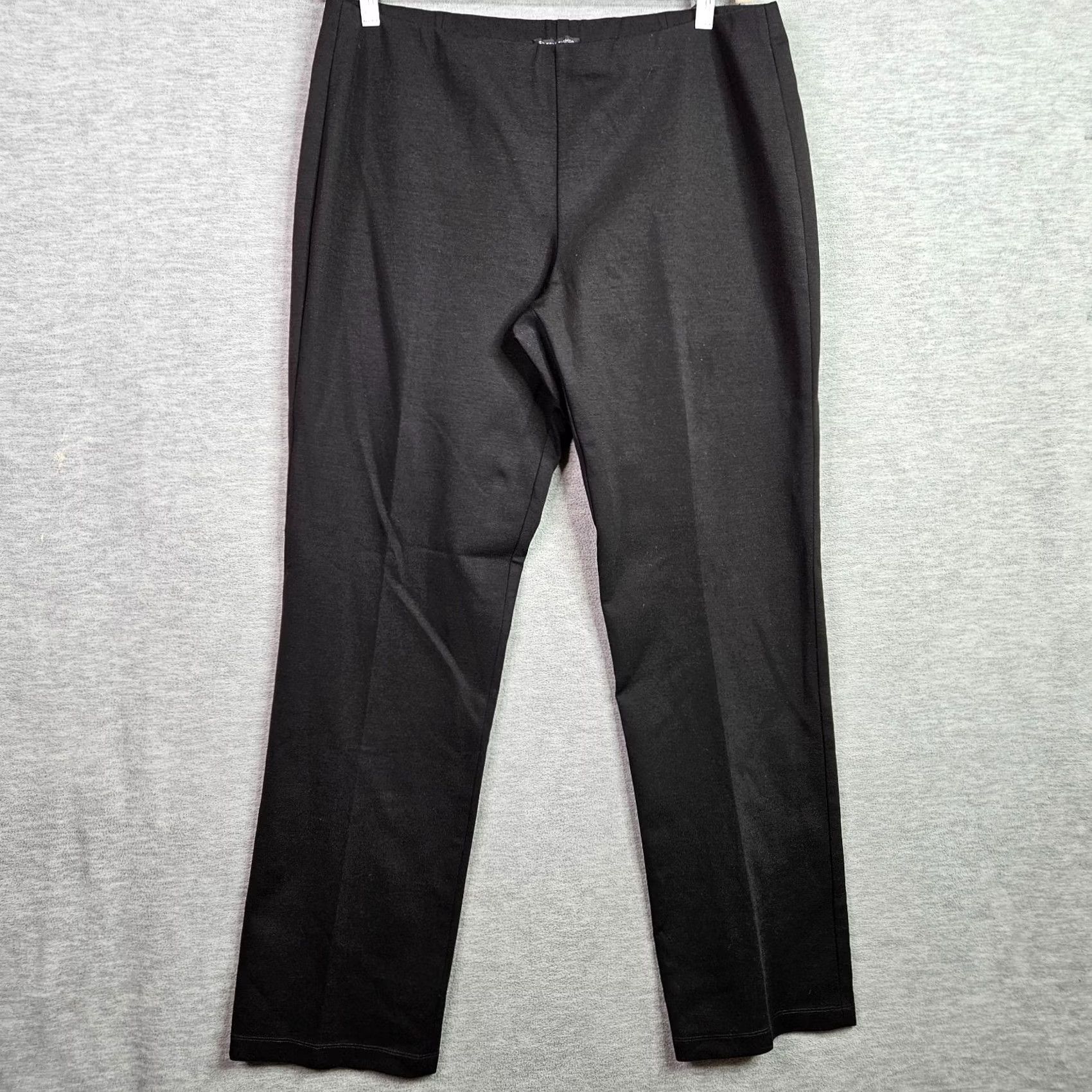 Eileen Fisher Eileen Fisher Pants Size 16 Black Straight Leg Career Minimalist Stretch Women Size 38" / US 16 / IT 52 - 2 Thumbnail