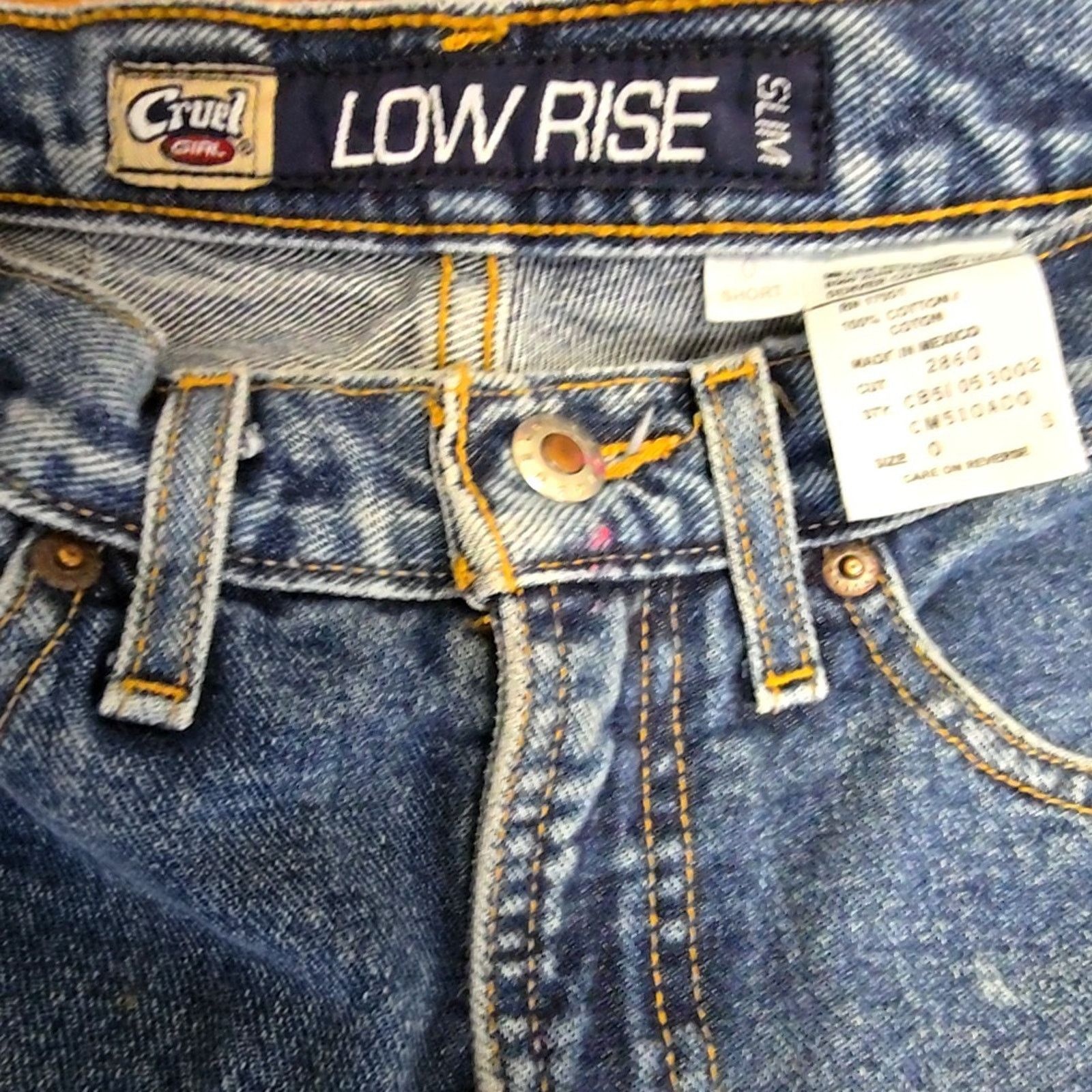 Other Cruel Low Rise Jeans Small Wash Denim 0 Slim Vintage Style Size 25" / US 0 / IT 36 - 6 Thumbnail