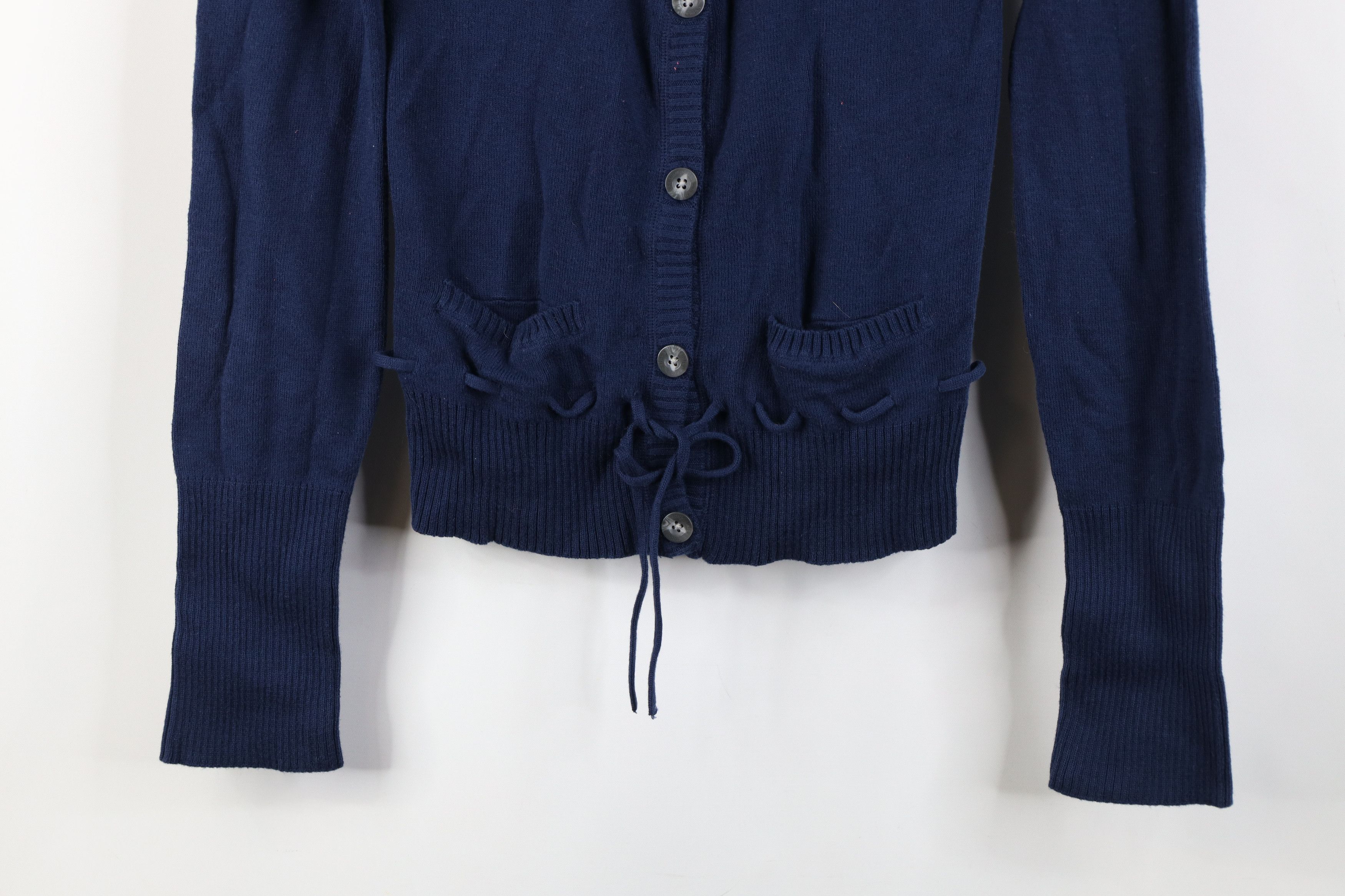 Aeropostale Vintage 90s Y2K Aeropostale Cropped Cardigan Sweater Blue Size M / US 6-8 / IT 42-44 - 3 Thumbnail