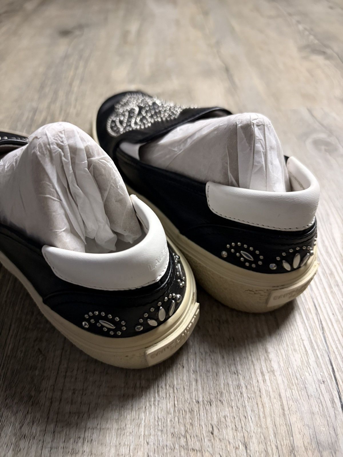 Saint Laurent Paris Saint Laurent Studded Leather Slip-On Sneakers - Size 37 Size US 7 / IT 37 - 4 Thumbnail