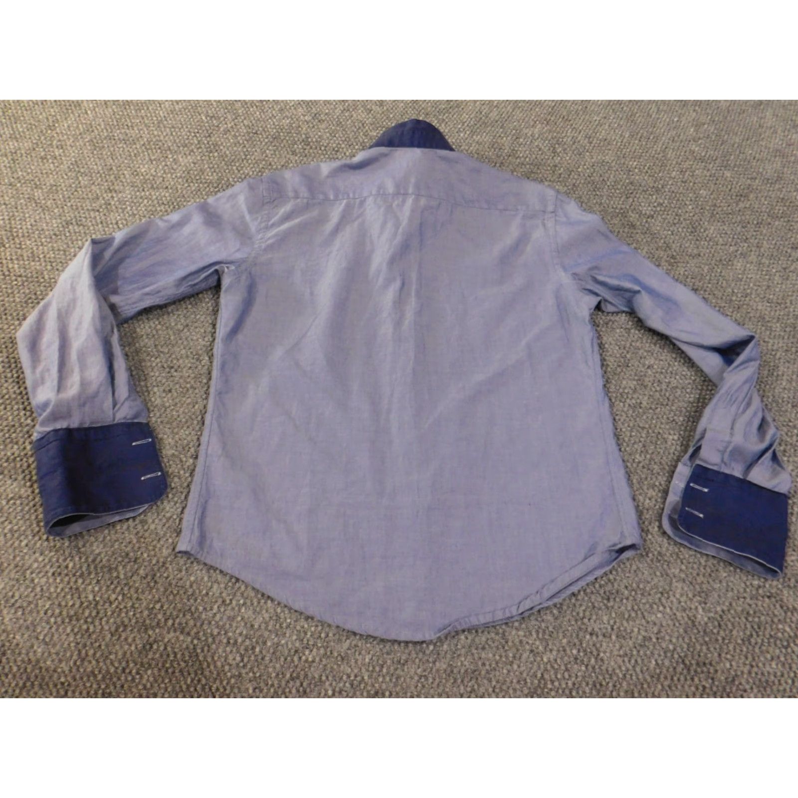 Zara Zara Shirt Button-Up Slim Fit Geometric Pattern Blue Mens M Casual Knitted Cotton Button-Down Collar Pockets Logo Size US M / EU 48-50 / 2 - 7 Thumbnail