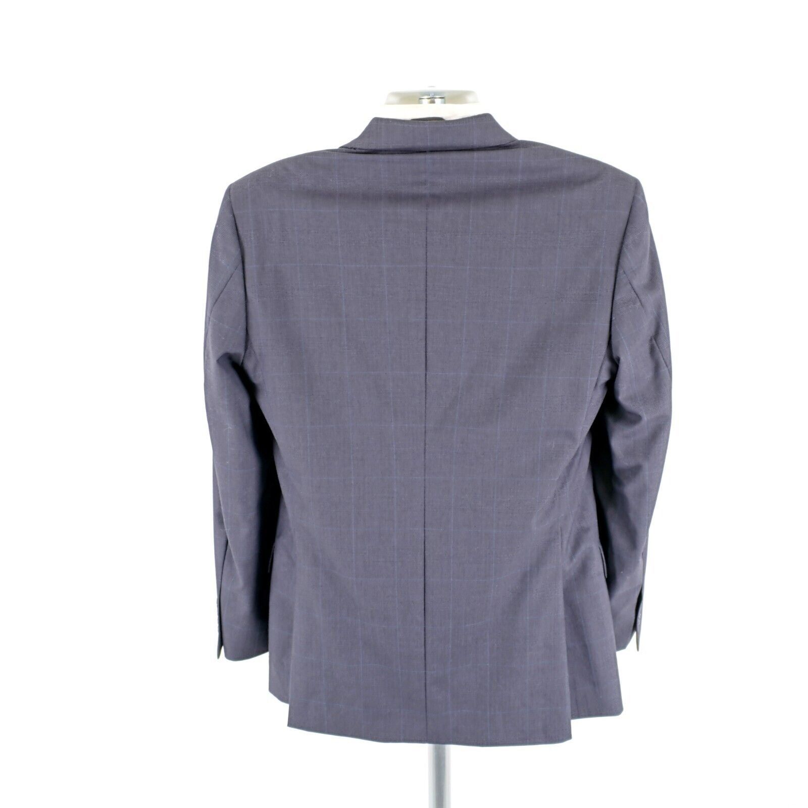 Jos. A. Bank Joseph Jos A Bank Wool Blue Gray Plaid Windowpane 2 Button S Size 38R - 7 Thumbnail