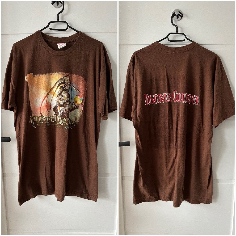 image of Exclusive Game x The Game Fifth Dawn Discover Columbus Vintage Brown T Shirt Xl, Men's