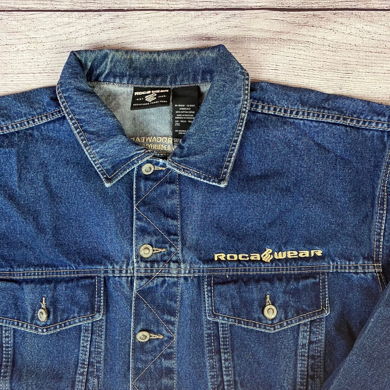 Rocawear × Vintage Vintage Y2k Rocawear Heavy Denim Jacket Size US XXL / EU 58 / 5 - 12 Thumbnail