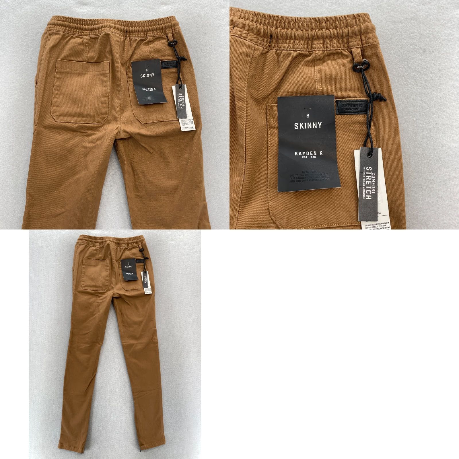 Camel Kayden K Jogger Pants Mens Small Camel Brown Comfort Stretch Ankle Zip Casual Size US 28 / EU 44 - 9 Thumbnail