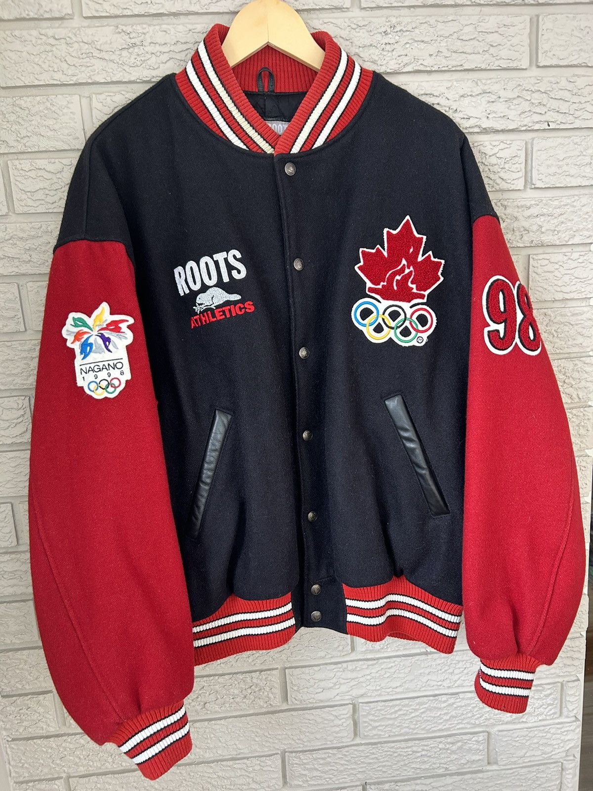 Roots Vintage Roots Team Canada 1998 Nagano Olympic Varsity Jacket Size US XL / EU 56 / 4 - 2 Thumbnail