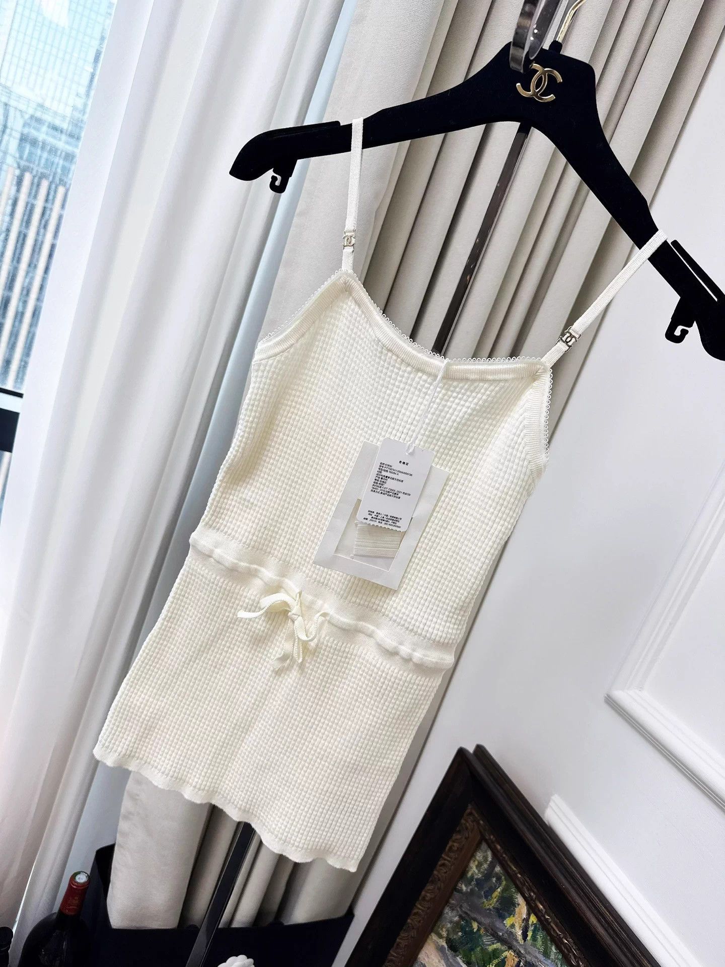 Chanel Chanel 24A White Waffle Bow Drawstring Cami 36 Size XS / US 0-2 / IT 36-38 - 1 Thumbnail