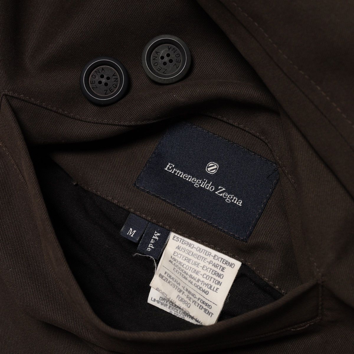 Ermenegildo Zegna Ermenegildo Zegna Reversible Wool Navy Cotton Brown Coat Size US M / EU 48-50 / 2 - 3 Thumbnail