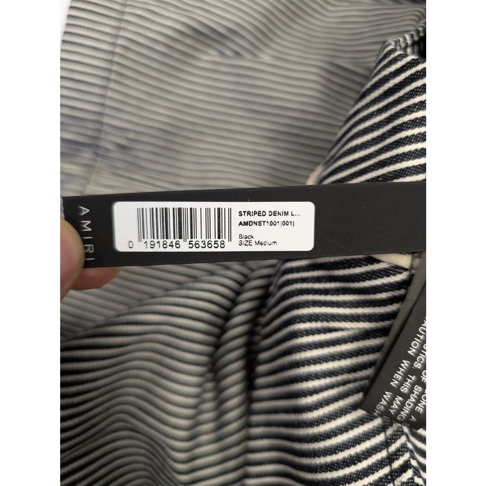 Amiri o1rshd1 Striped Denim Logo Shirt in Black/White Size US M / EU 48-50 / 2 - 16 Thumbnail