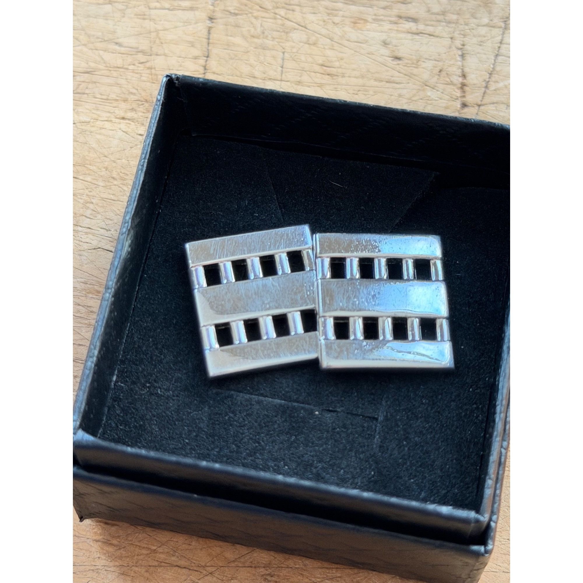 Other Silver-Toned Rectangular Cufflinks With Textured Geometric D Size ONE SIZE - 9 Thumbnail