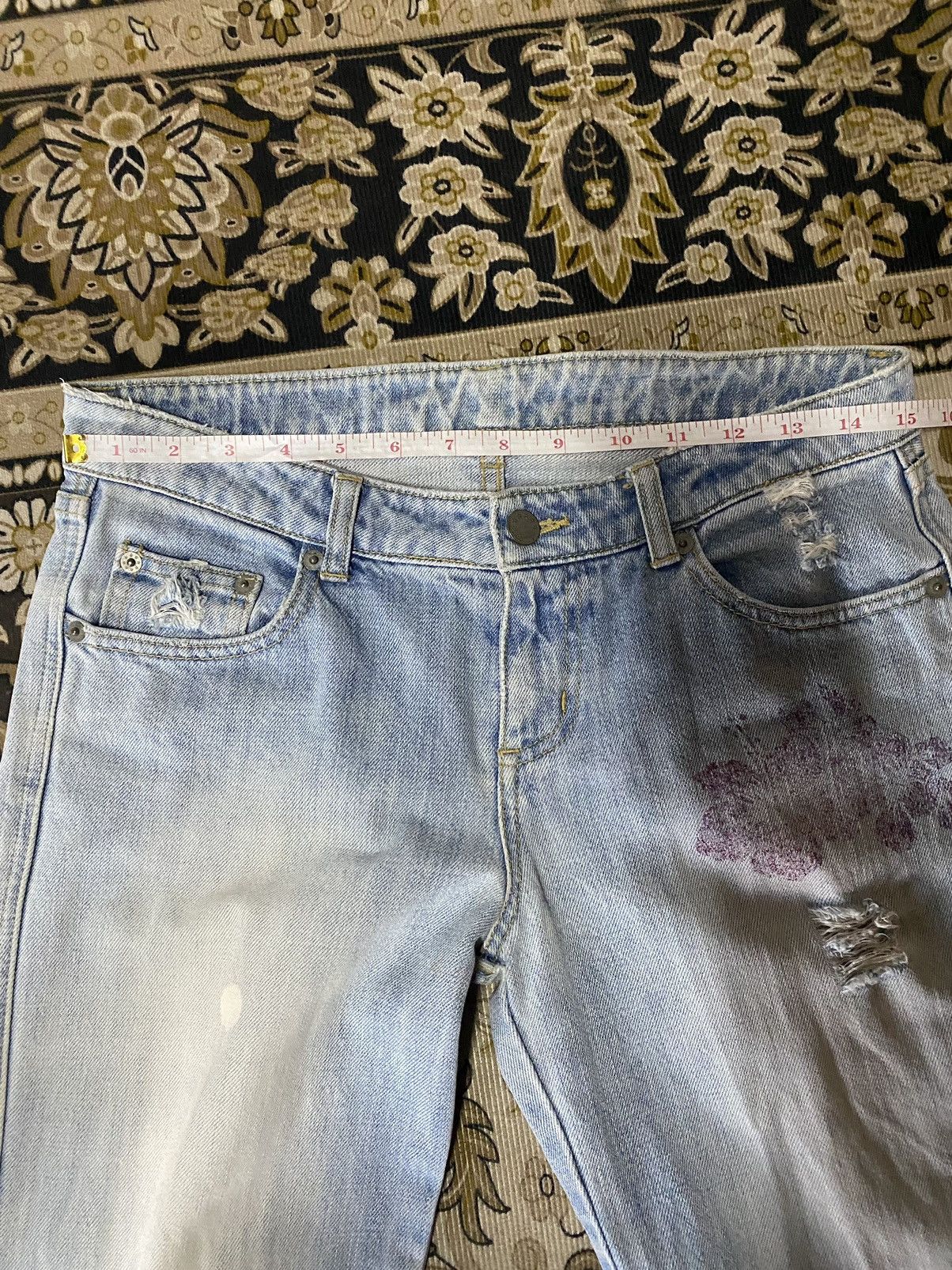 Hysteric Glamour Japanese Brand Counter Culture Faded Distressed Denim Size US 30 / EU 46 - 13 Thumbnail