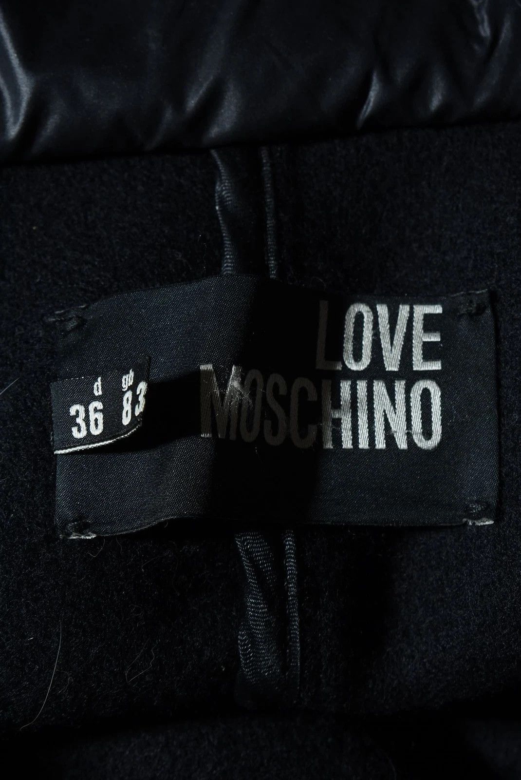 Love Moschino Women's Love Moschino Black Puffer Wool Mix Long Coat Jacket Size S / US 4 / IT 40 - 4 Thumbnail