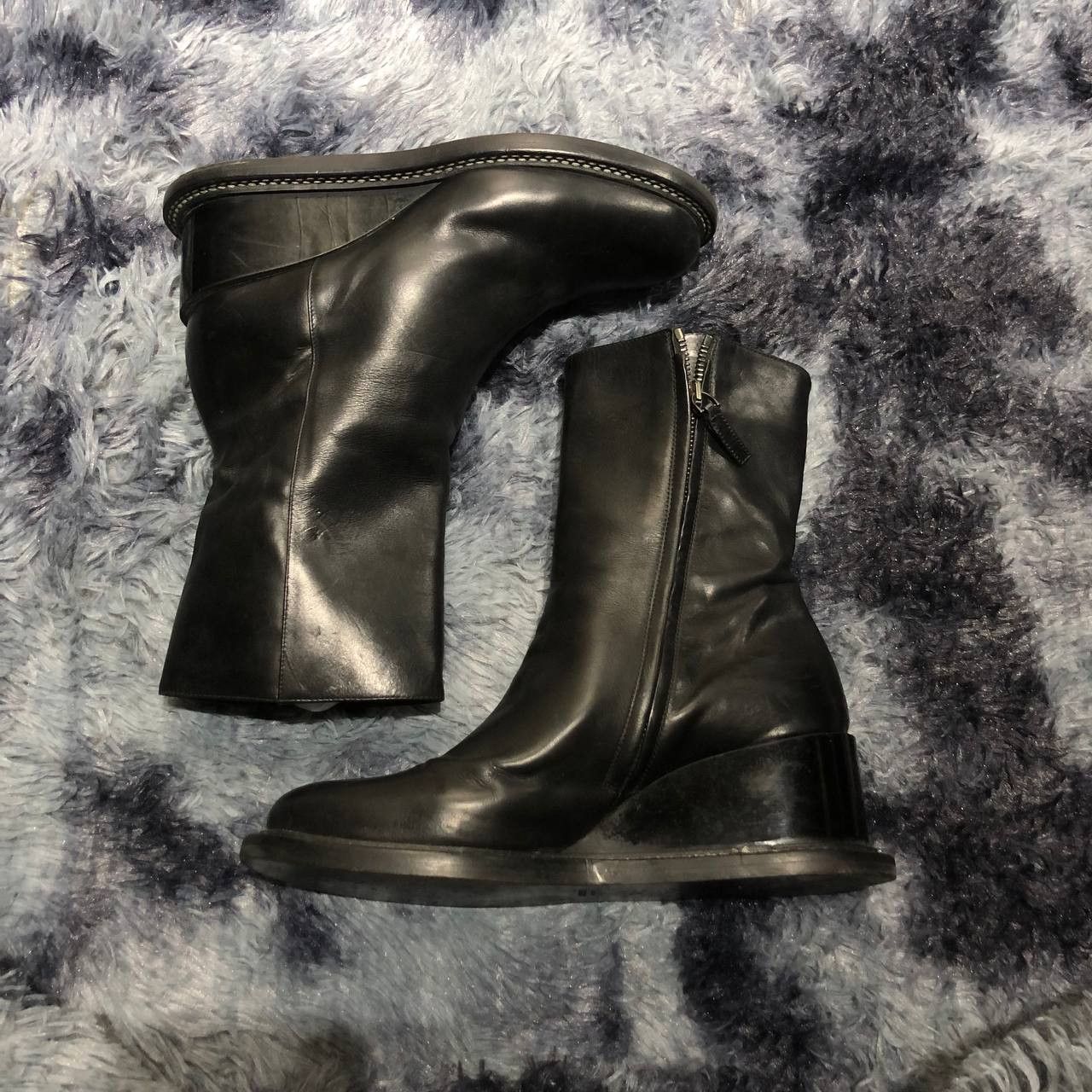 Jil Sander Jil Sander Wedge Ankle Zip Leather boots Size US 7.5 / IT 37.5 - 1 Thumbnail