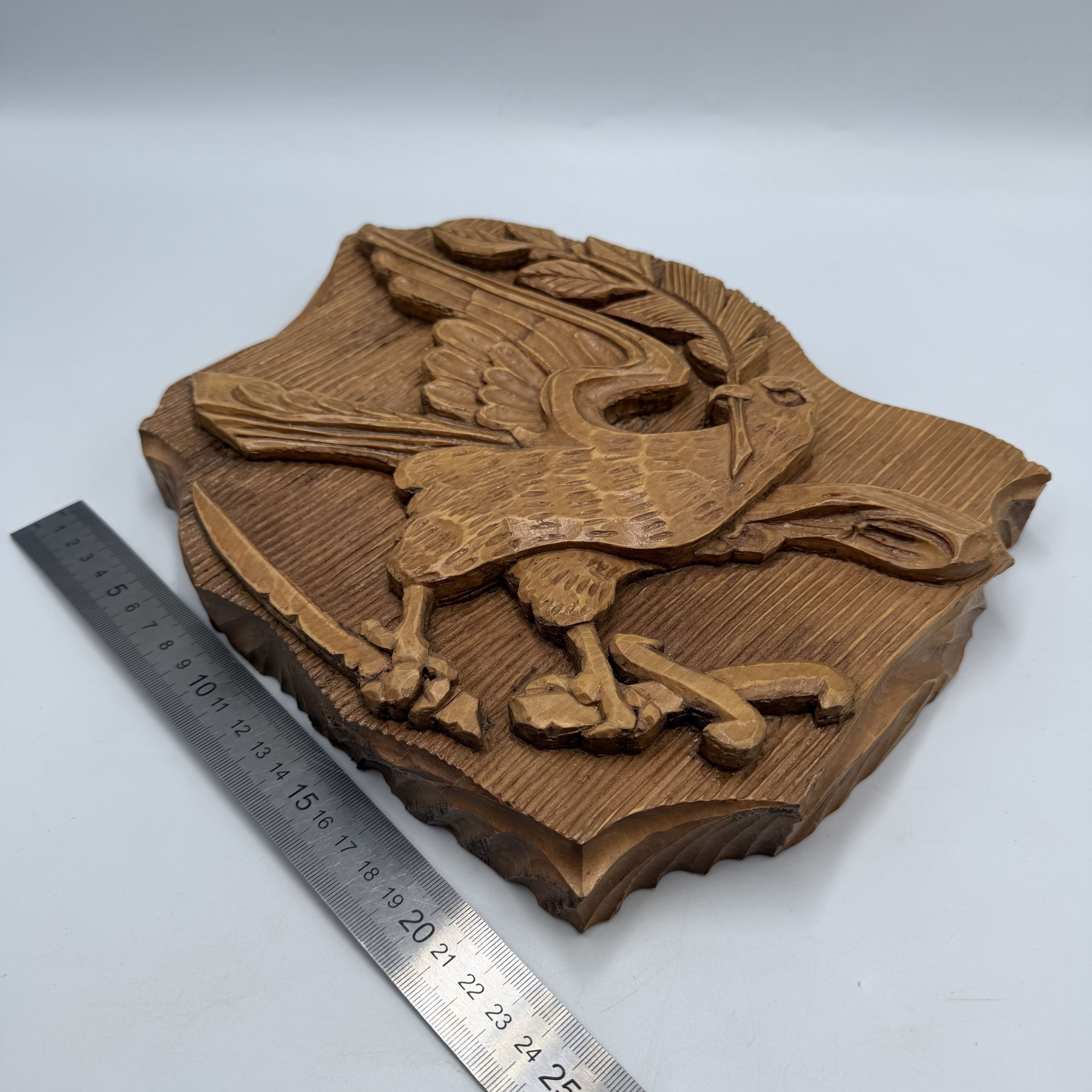 Vintage Vintage Hand Carved Wooden Eagle Wall Plaque Folk Art Signed Size ONE SIZE - 7 Thumbnail