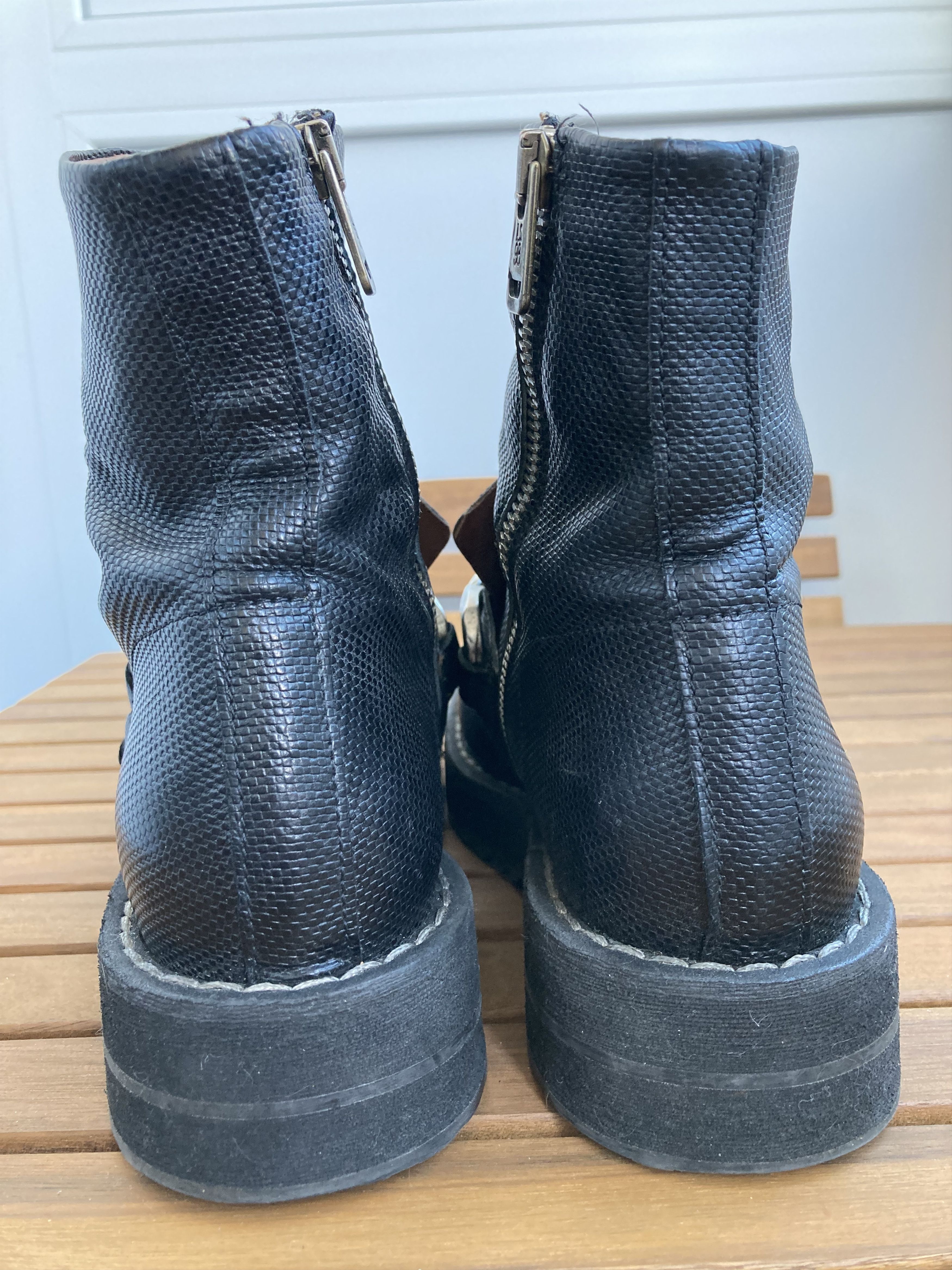 A.S.98 Vintage A.S.98 leather flap black boots with chains Size US 7.5 / IT 37.5 - 6 Thumbnail