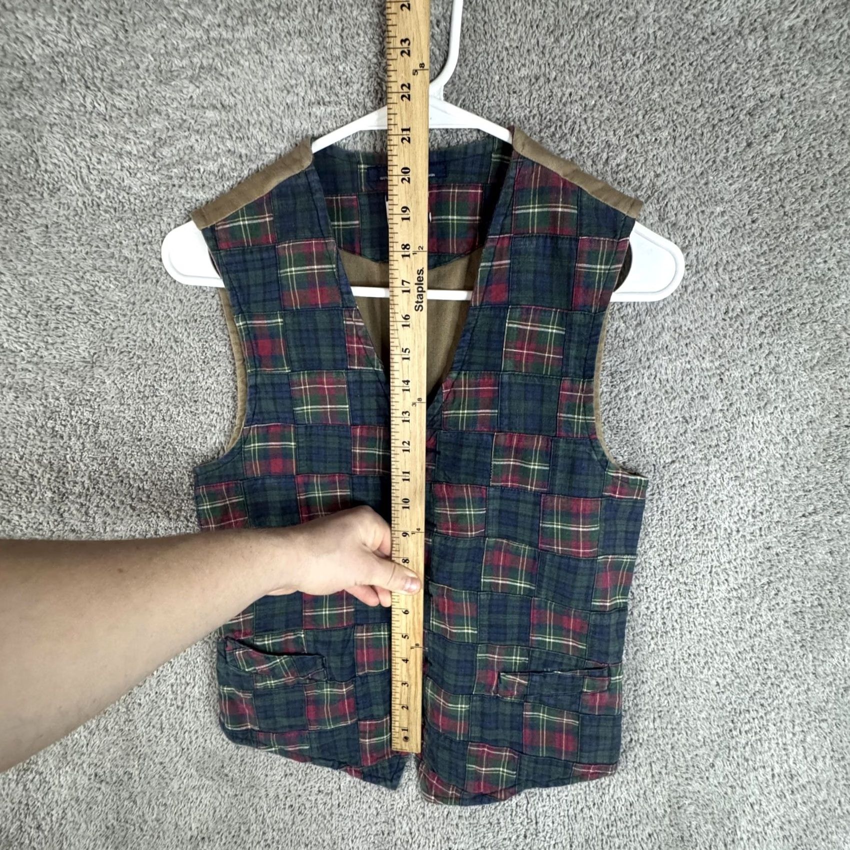 Tommy Hilfiger Tommy Hilfiger Suit Vest Mens Large Multicolor Plaid Cotton Belted 2 Piece Casual Size 42R - 7 Thumbnail
