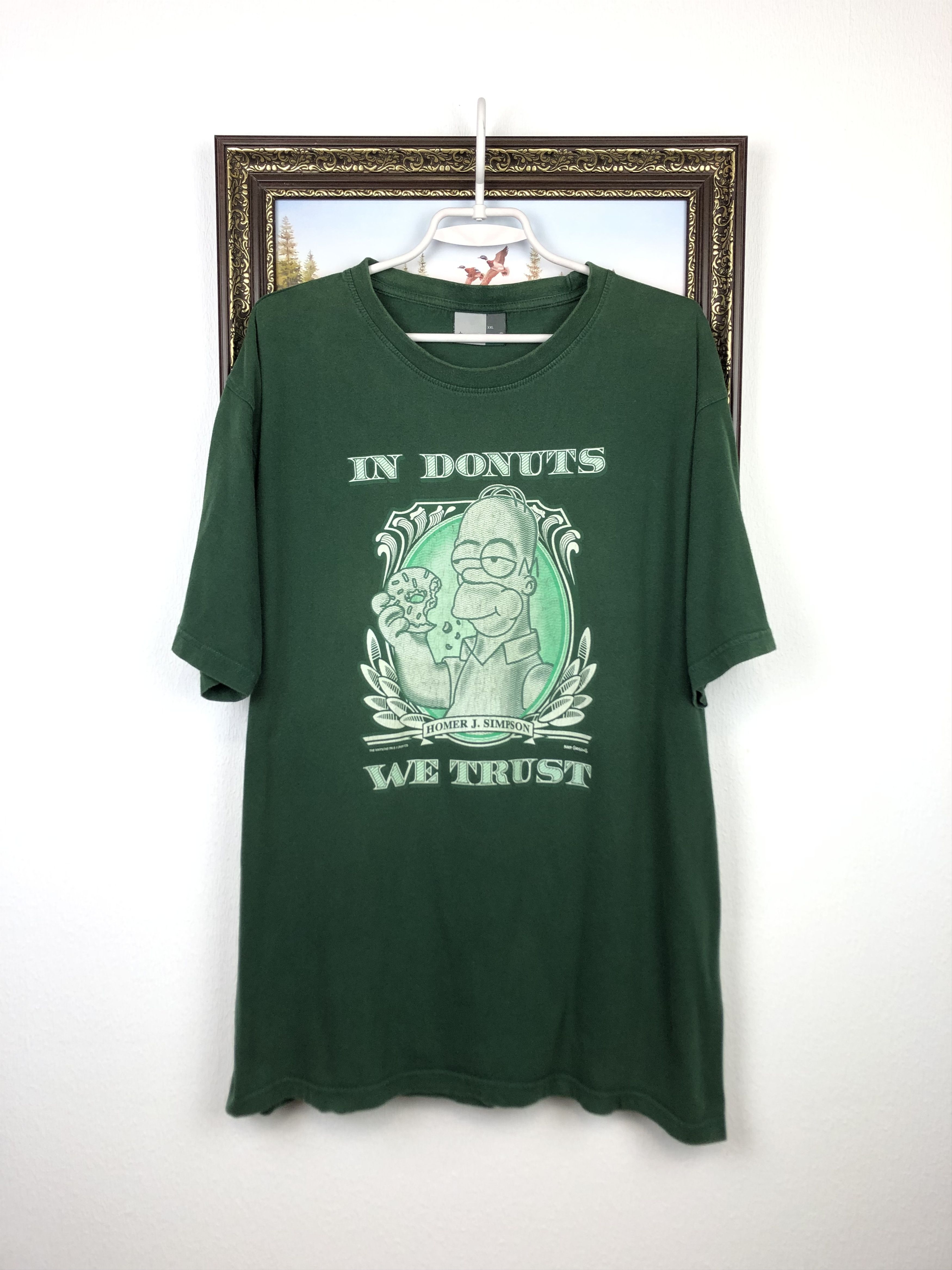 Vintage Vintage The Simpsons Over Print Shirt Tee In Donut We Trust Size US XXL / EU 58 / 5 - 1 Thumbnail