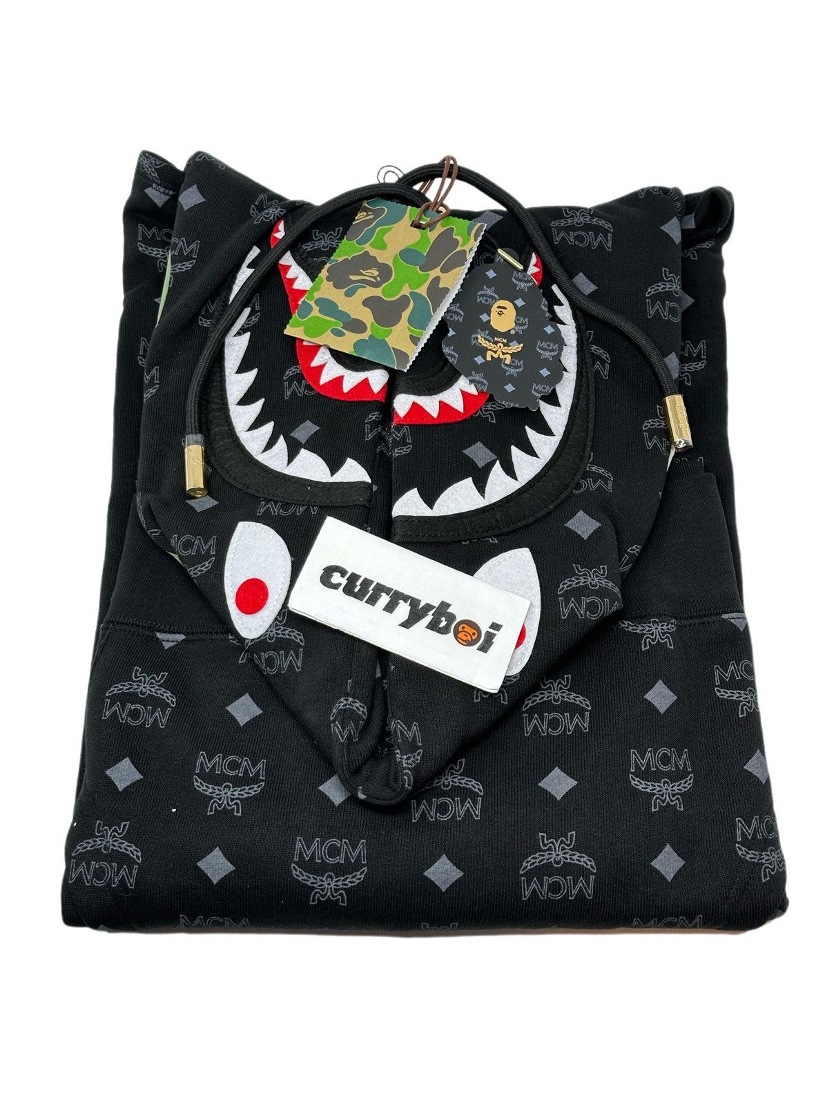 Bape × MCM BAPE x MCM Shark Pullover Hoodie Black Size US XL / EU 56 / 4 - 7 Thumbnail