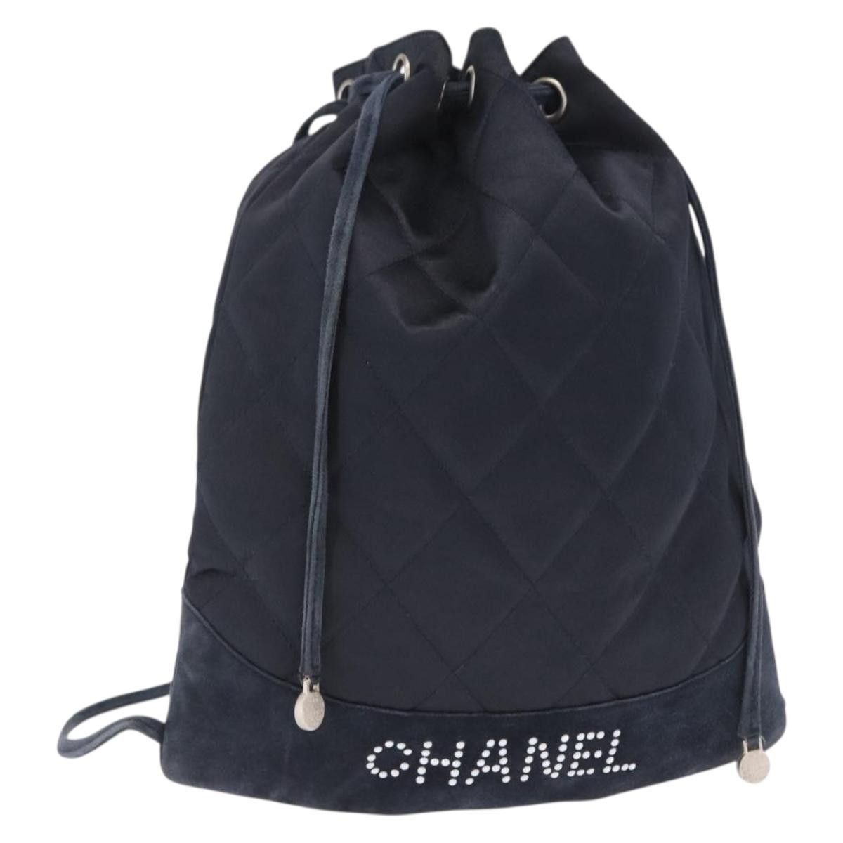 Chanel Chanel Matelasse Backpack Satin Navy CC Size ONE SIZE - 1 Thumbnail