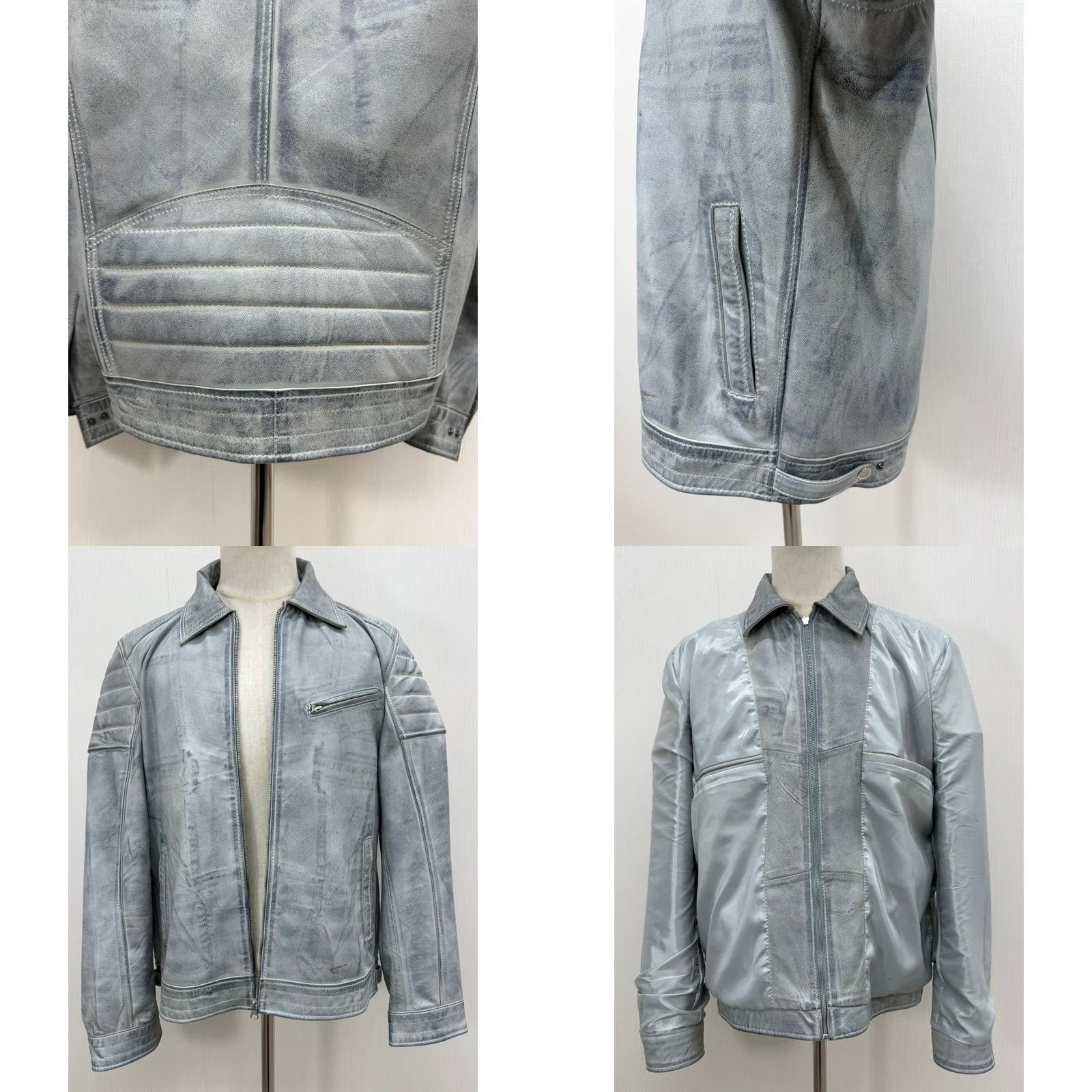 Vintage Men's Italian Sheepskin Genuine Leather Jacket Blue Coat L Size US L / EU 52-54 / 3 - 9 Thumbnail