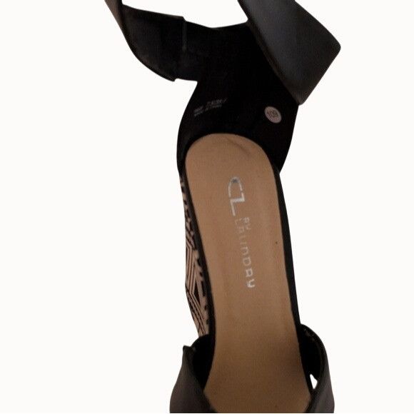 Other Black & White Geometric Pattern Wedge Sandals With Ankle Str Size US 8 / IT 38 - 8 Thumbnail