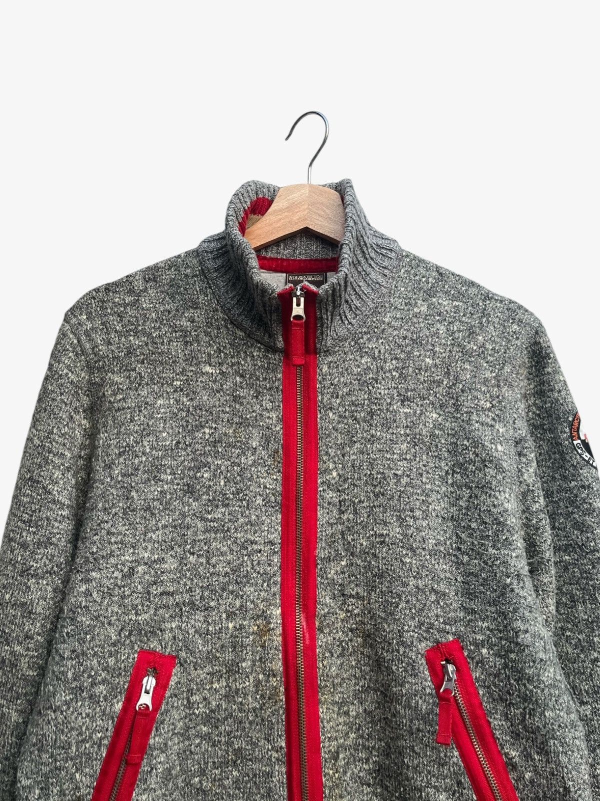 Napapijri Vintage Napapijri Knitted Zip Up Sweater Jacket Size US L / EU 52-54 / 3 - 7 Thumbnail