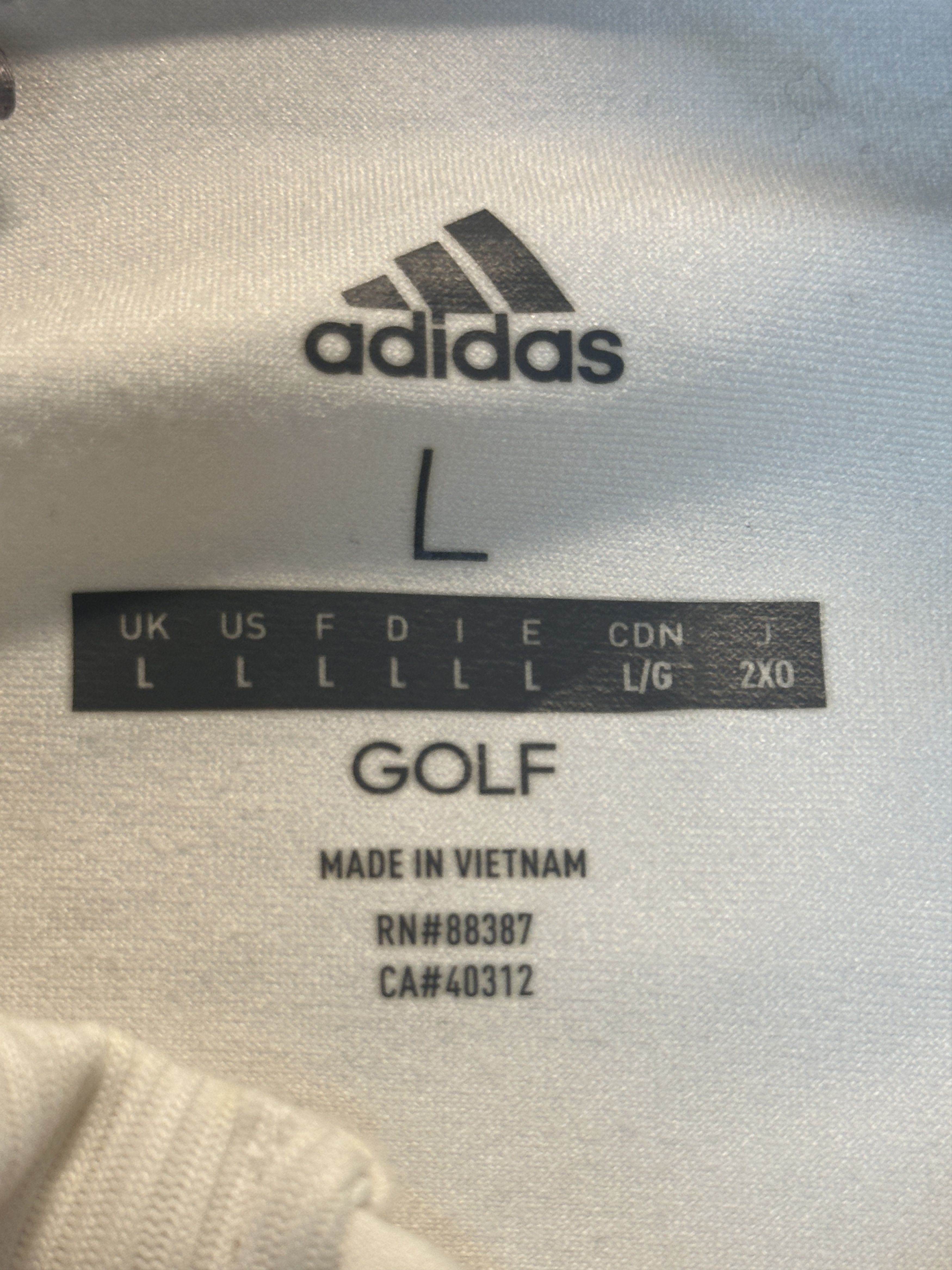 Adidas Adidas Golf Men's White Zipper Sweatshirt Size Large Size US L / EU 52-54 / 3 - 2 Thumbnail