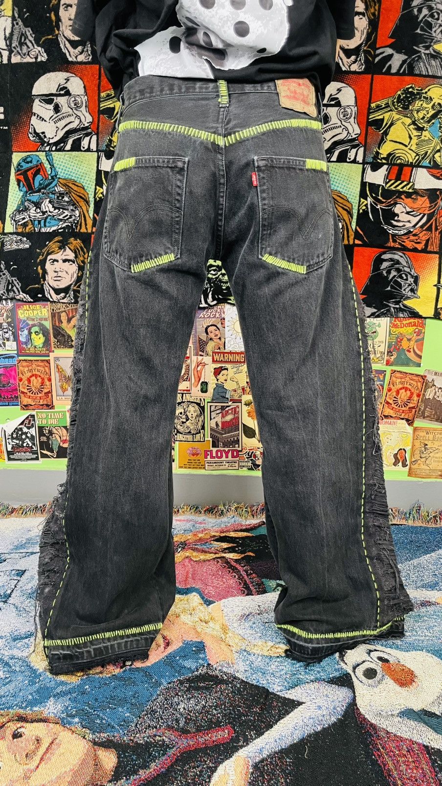 Levi's Reworked 1of1 levis crazy distressed denim Size US 32 / EU 48 - 2 Thumbnail