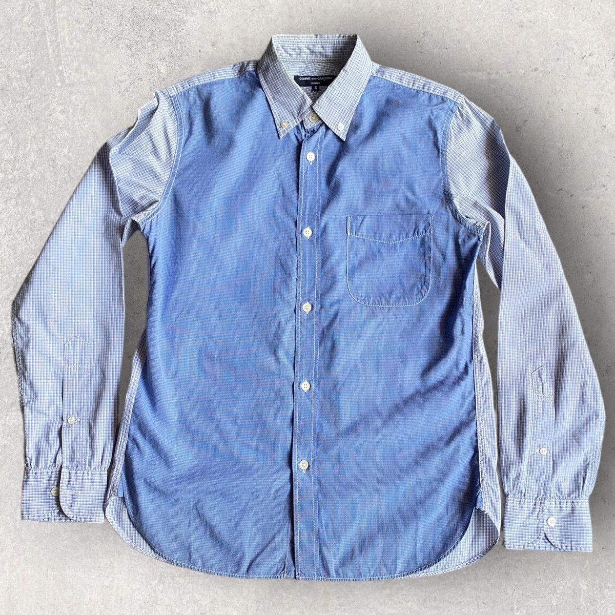 Comme des Garcons CDG Homme Contrast Blue Plaid Shirt Size US S / EU 44-46 / 1 - 3 Thumbnail