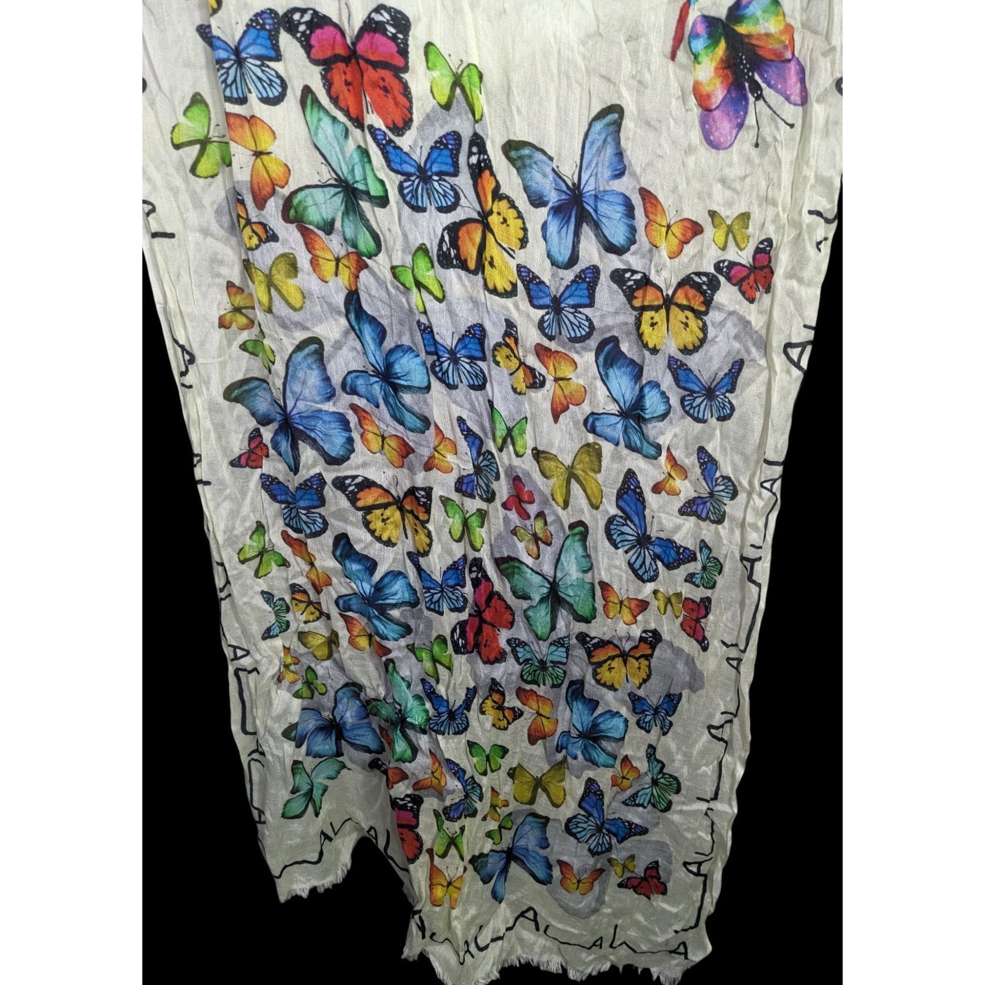 Other Maya Angelou-Inspired Butterfly Print Scarf 72x24 Inches Sil Size ONE SIZE - 3 Thumbnail