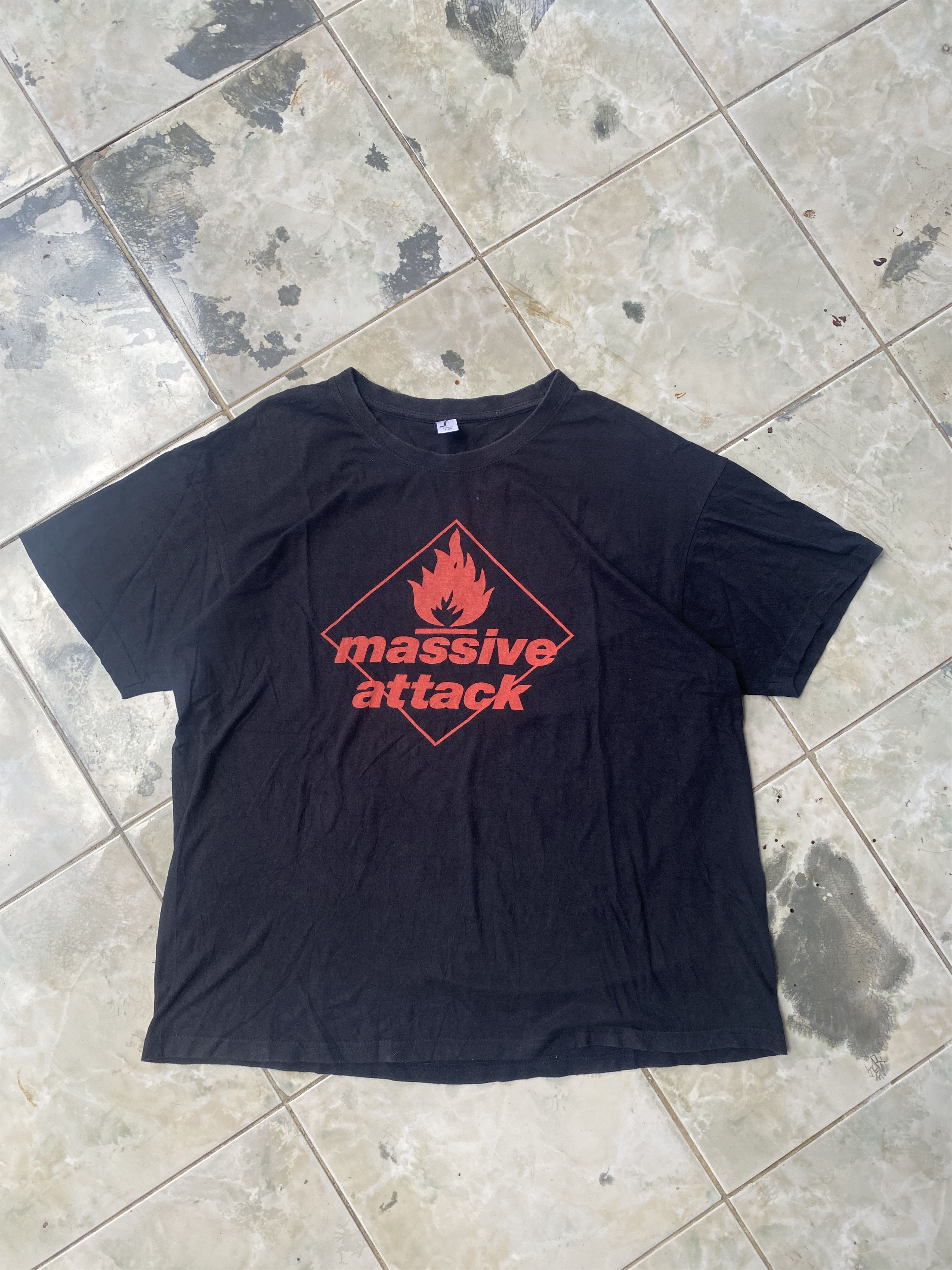 Y2K Massive Attack Red Logo Band Shirt