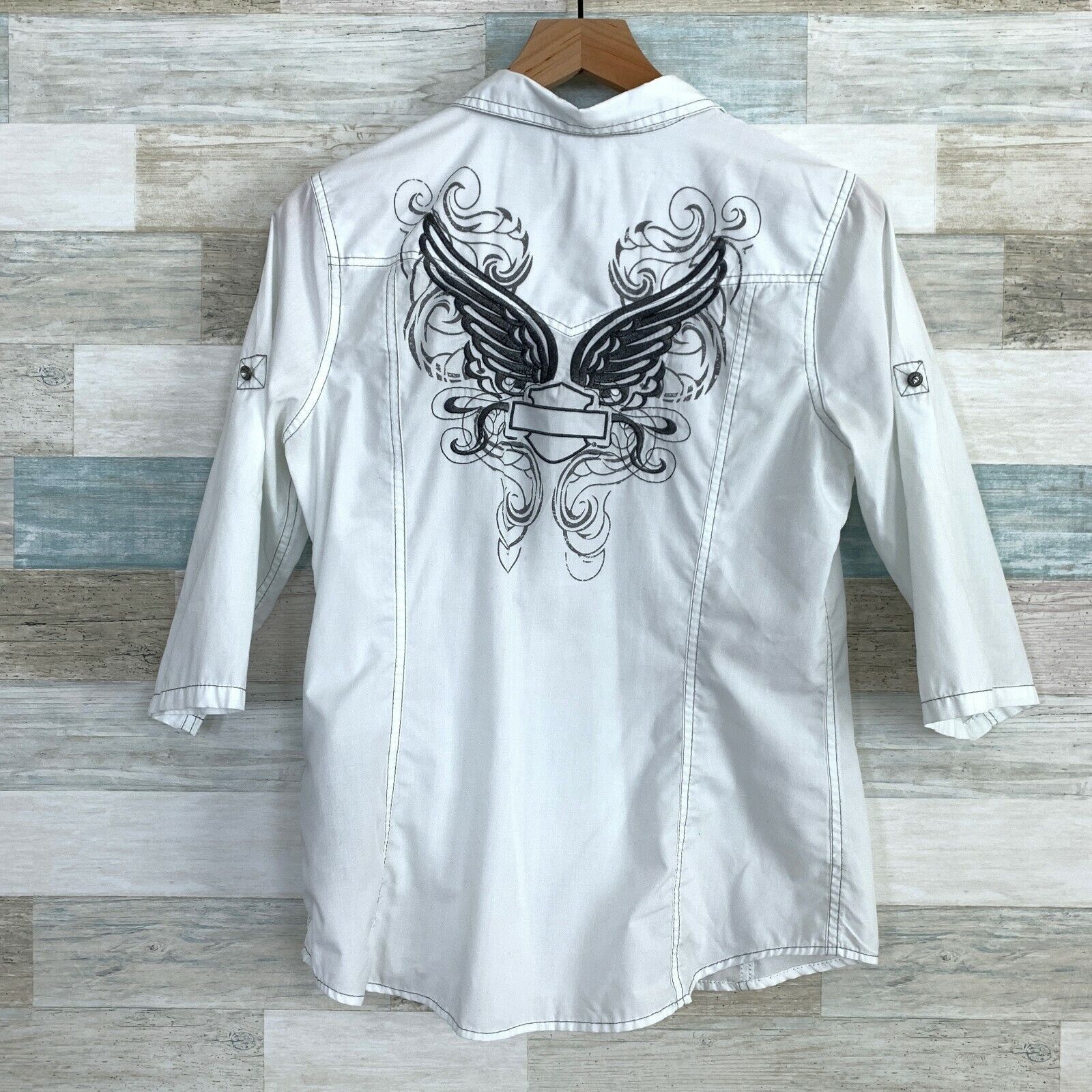 Harley Davidson Harley Davidson Embroidered Wings Logo Button Down Shirt M Size M / US 6-8 / IT 42-44 - 5 Thumbnail
