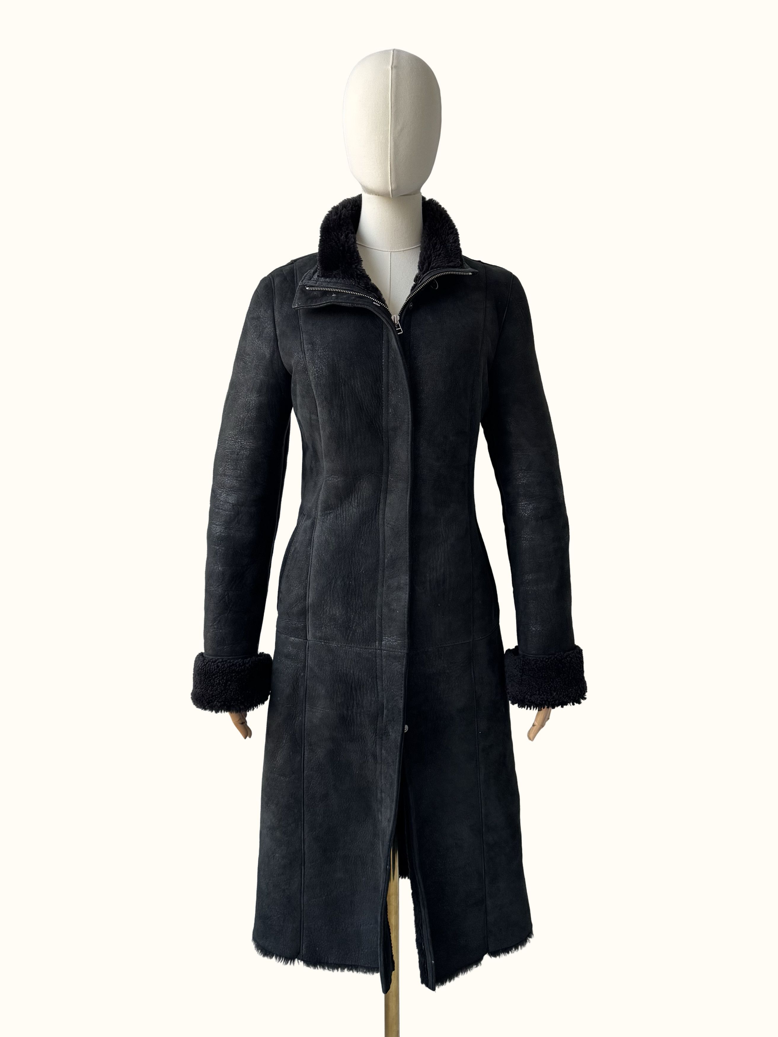 Vintage Vintage Real Sheepskin Coat (B550) Size S / US 4 / IT 40 - 1 Thumbnail