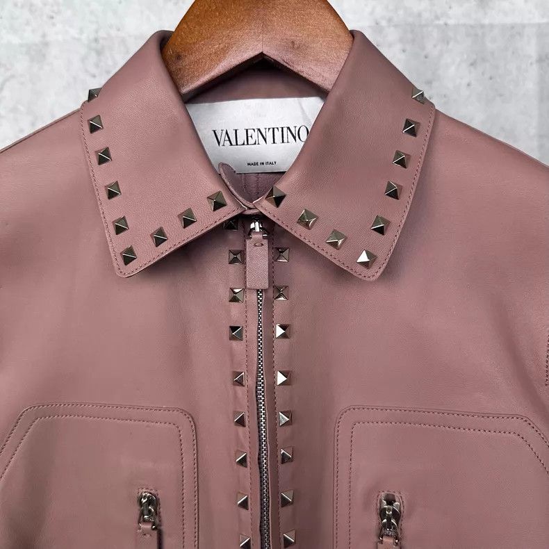 Valentino Valentino Lambskin classic studded leather jacket jacket c Size S / US 4 / IT 40 - 2 Thumbnail