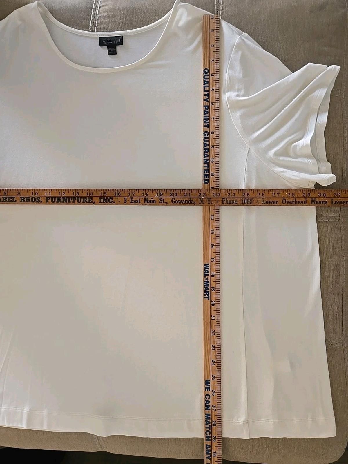 Other J Jill Stretch T-Shirt Women's 4X Off White Top Short Sleeve Size 4XL / US 24-26 - 5 Thumbnail