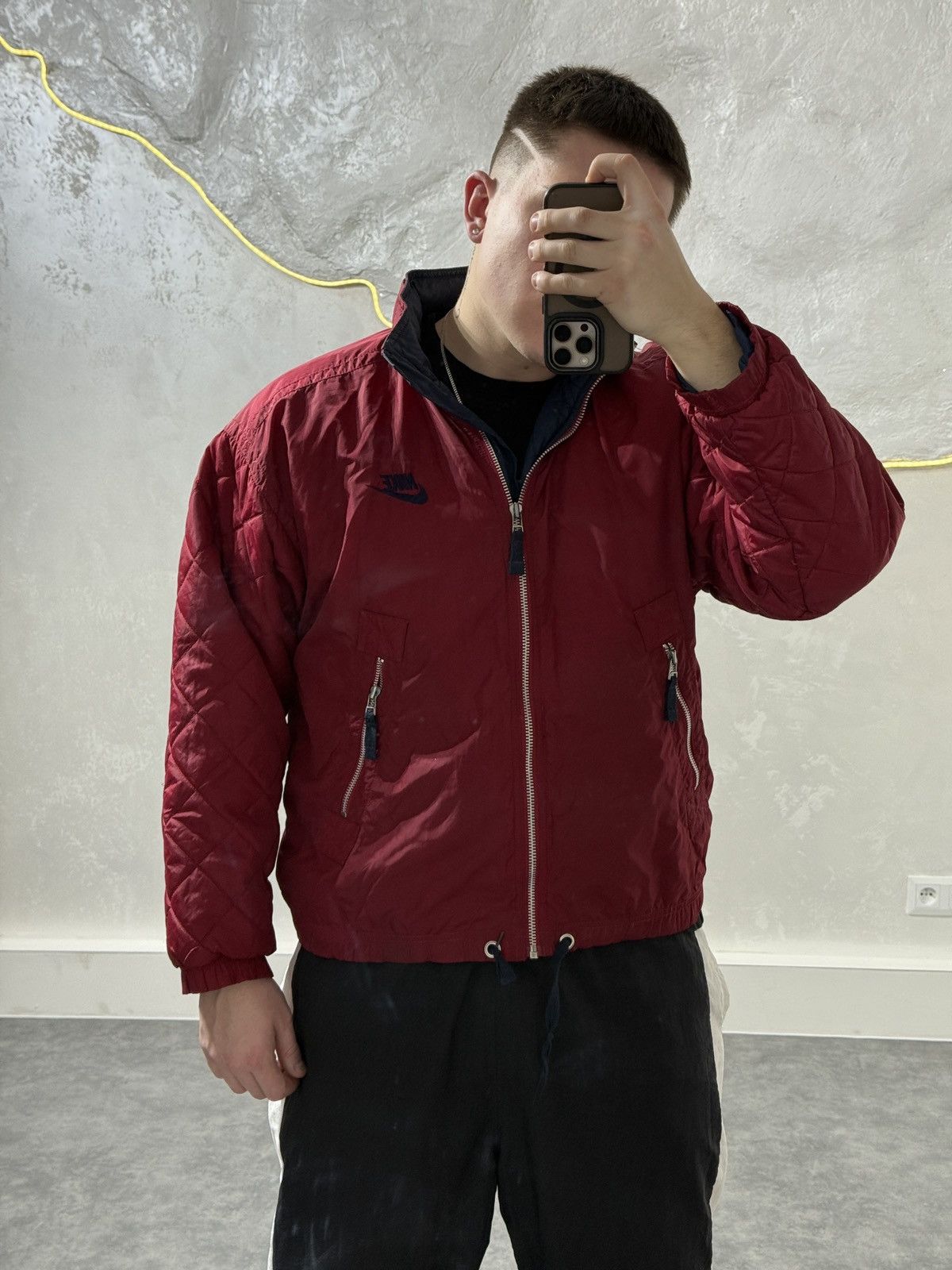 Nike Vintage 90s light puffer bomber jacket Nike big back logo Size US M / EU 48-50 / 2 - 4 Thumbnail