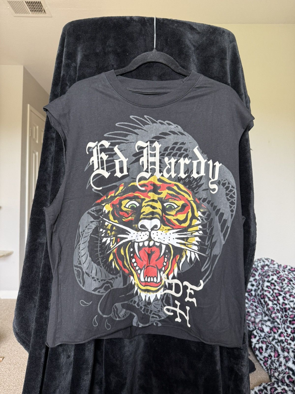 Ed Hardy Tiger Dragon Tank Top Y2K Tattoo Graphic