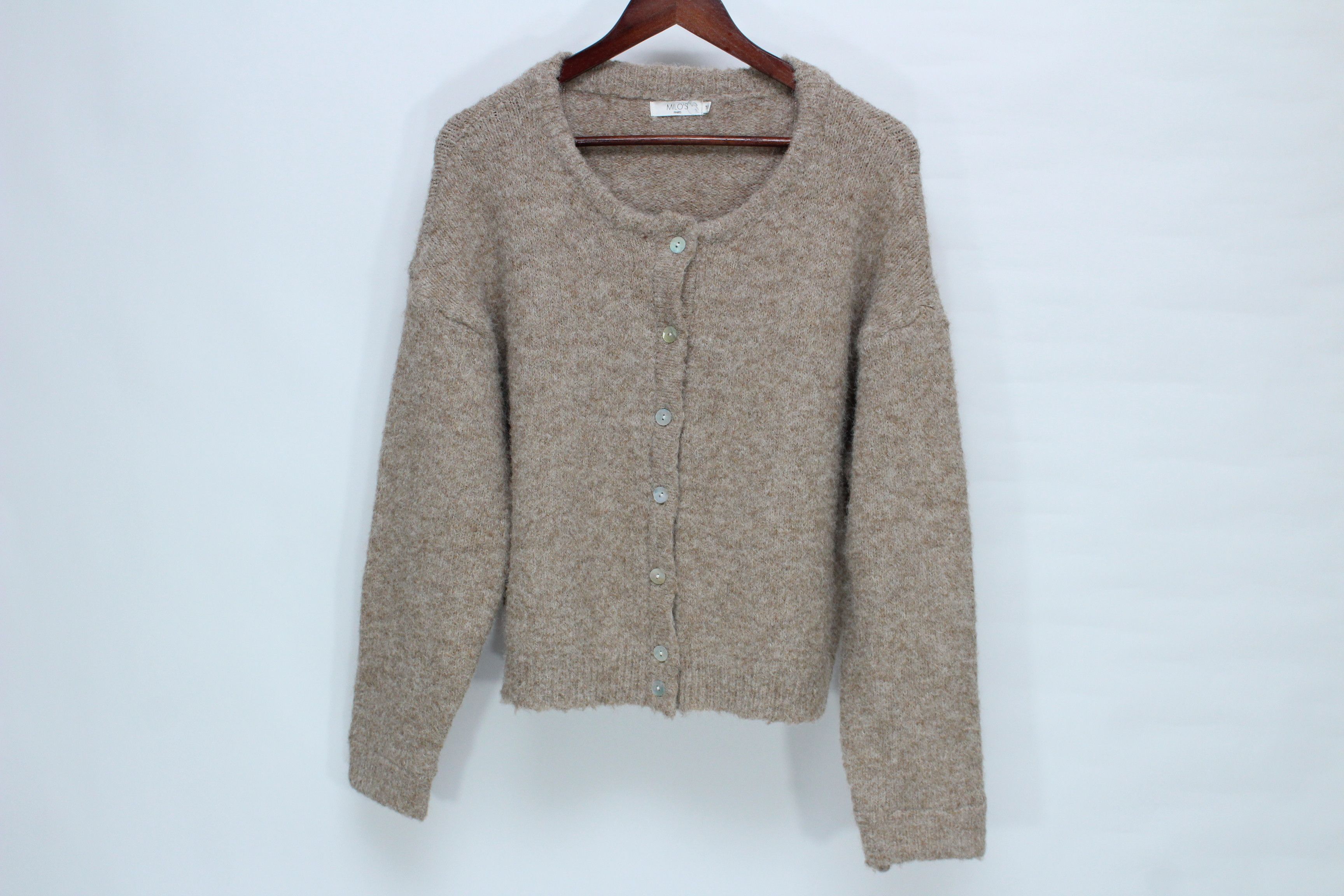Other Milo’s Paris Wool Blend Knit Cardigan Taupe Beige Size ONE SIZE - 2 Thumbnail