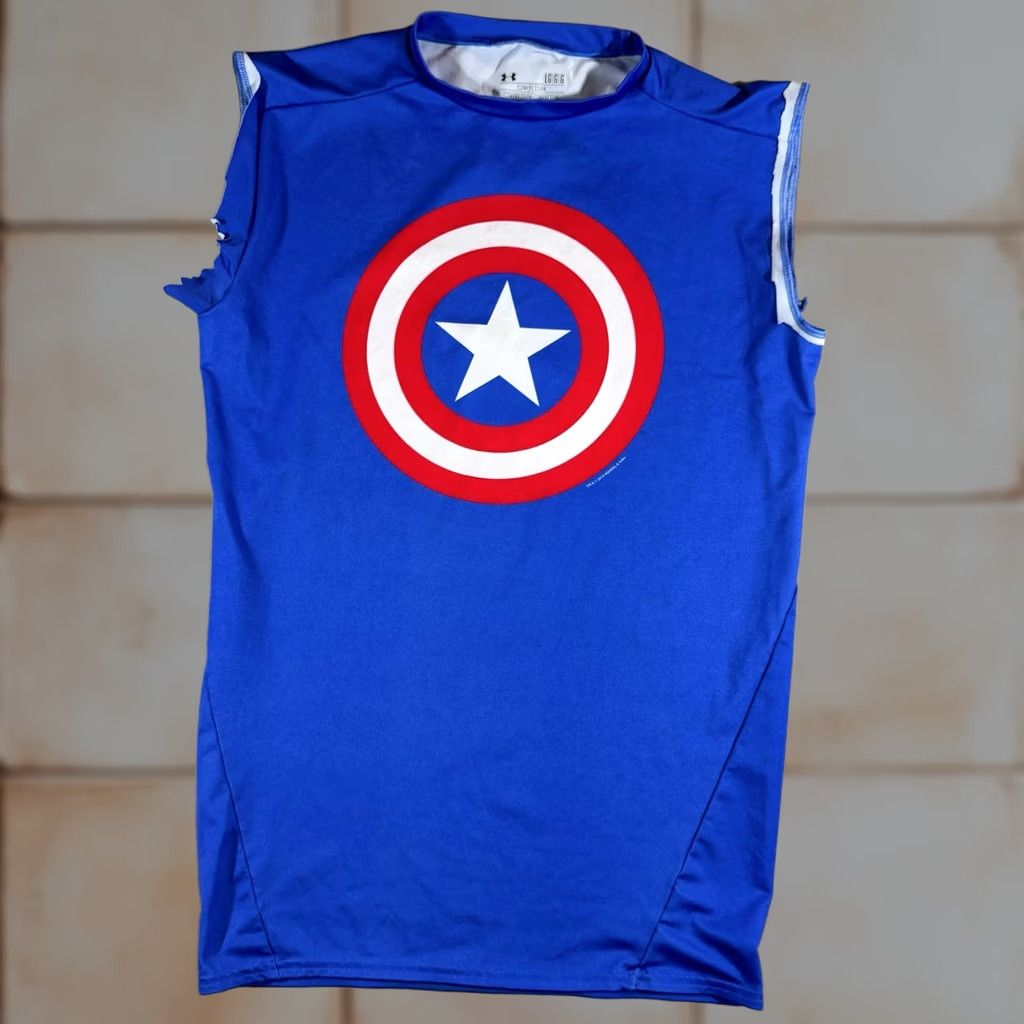 Under Armour Captain America Shirt Mens Large Under Armour Marvel Compression Marvel Modified Size US L / EU 52-54 / 3 - 1 Thumbnail