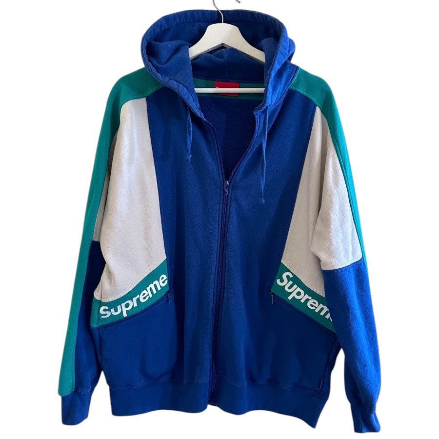Supreme Color Blocked Zip Up Hoodie | Grailed