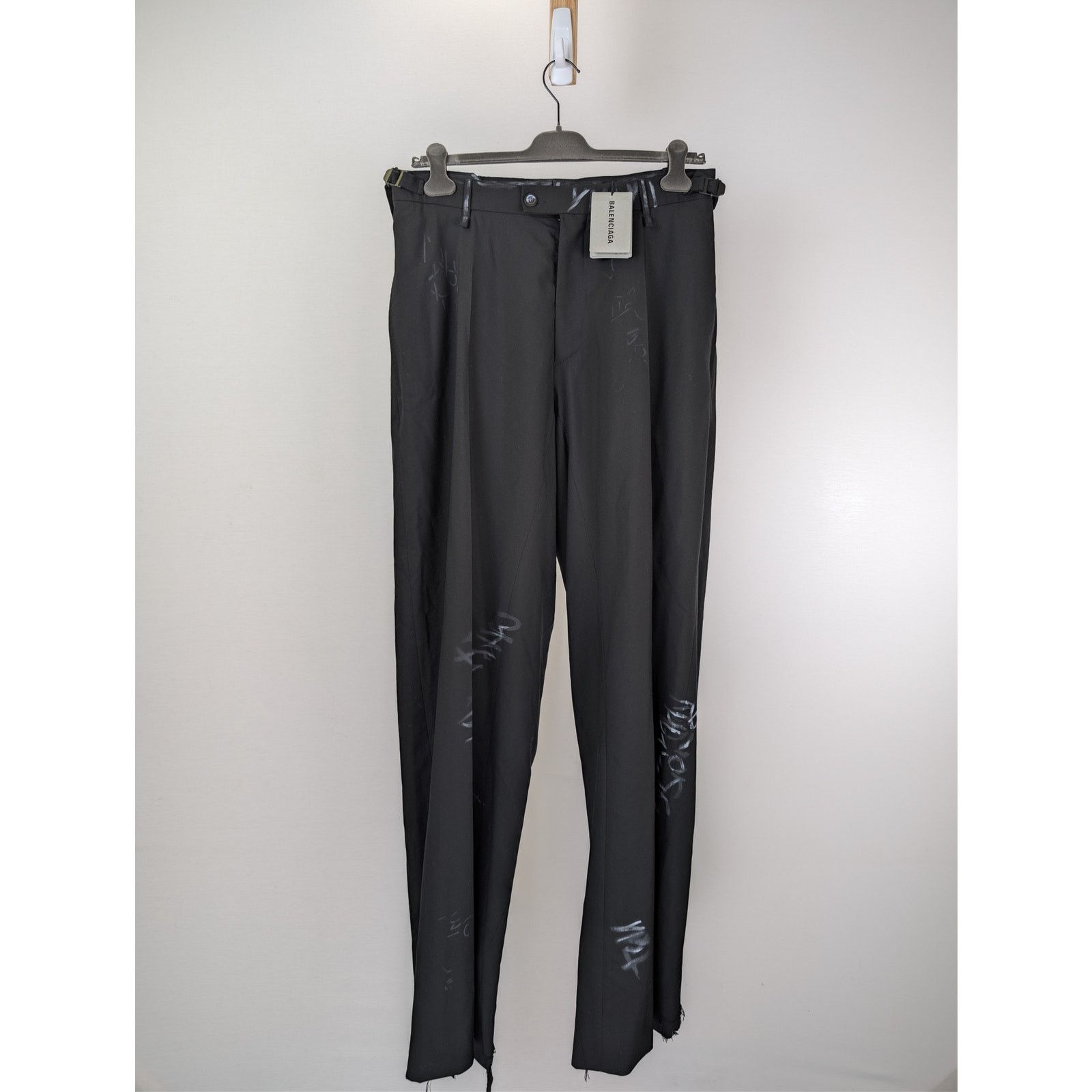 Balenciaga o1rshd1 Fluid Wool Barathea Skater Tailored Pants in Black Size US 30 / EU 46 - 8 Thumbnail