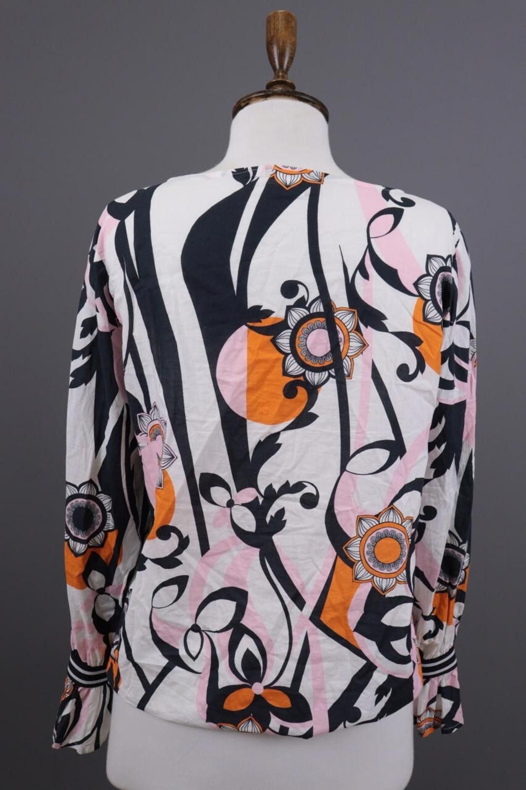 Designer Emily Van Den Bergh White Floral Blouse Shirt Size 36 Size M / US 6-8 / IT 42-44 - 8 Thumbnail